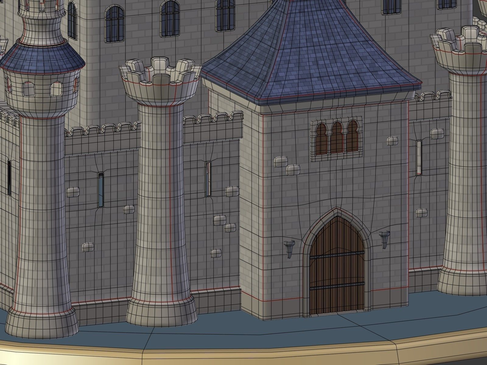 Cartoon Medieval Castle 3D model_11