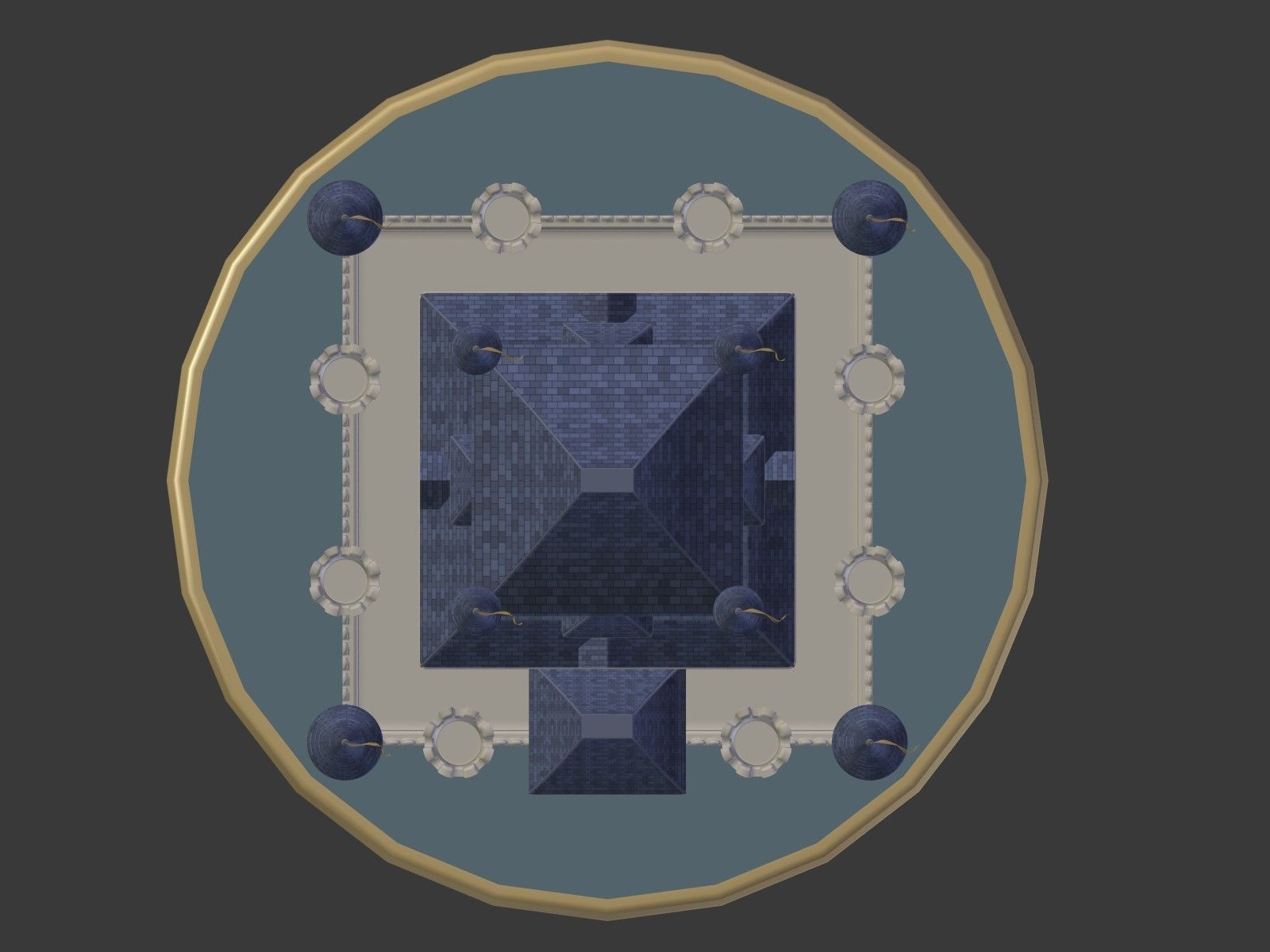 Cartoon Medieval Castle 3D model_9