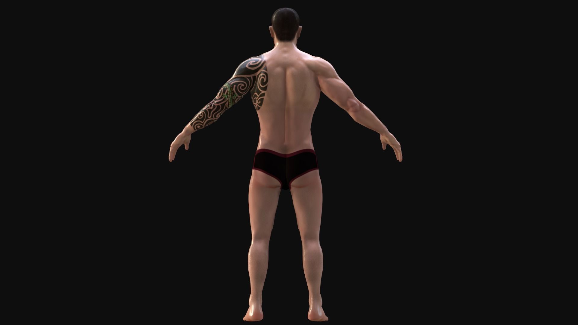 Neo Noir - Hanzo - Punk Futuristic Character Low-poly 3D model_13