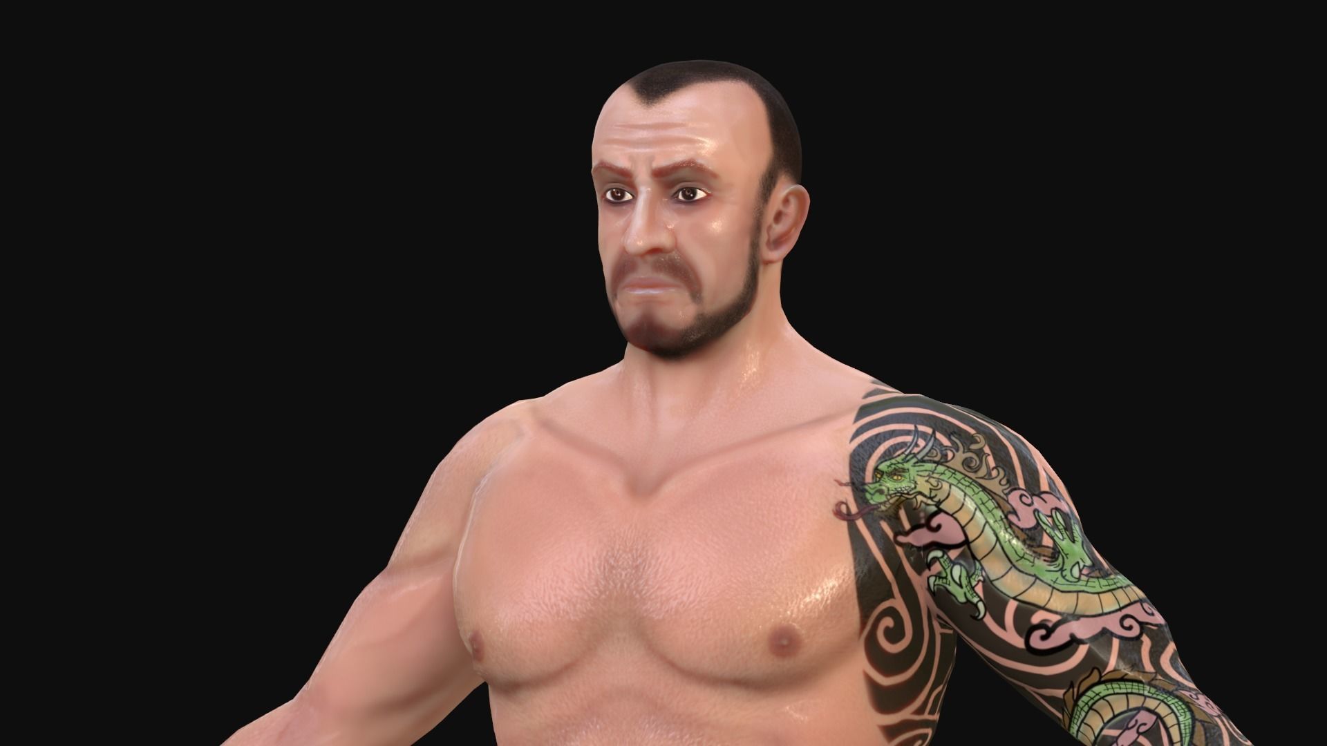 Neo Noir - Hanzo - Punk Futuristic Character Low-poly 3D model_14