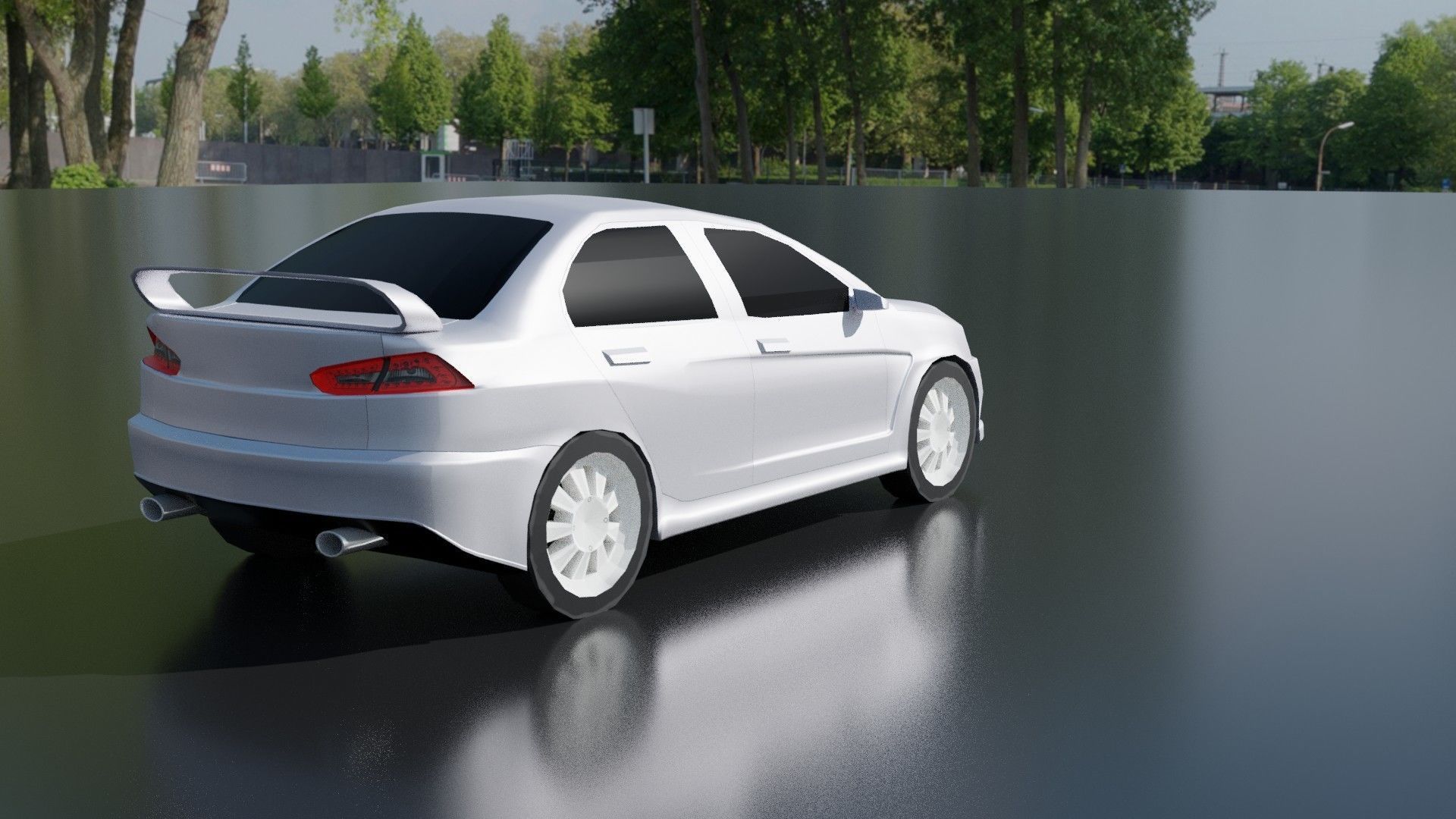 Modified Lancer Evo X low poly Low-poly 3D model_1