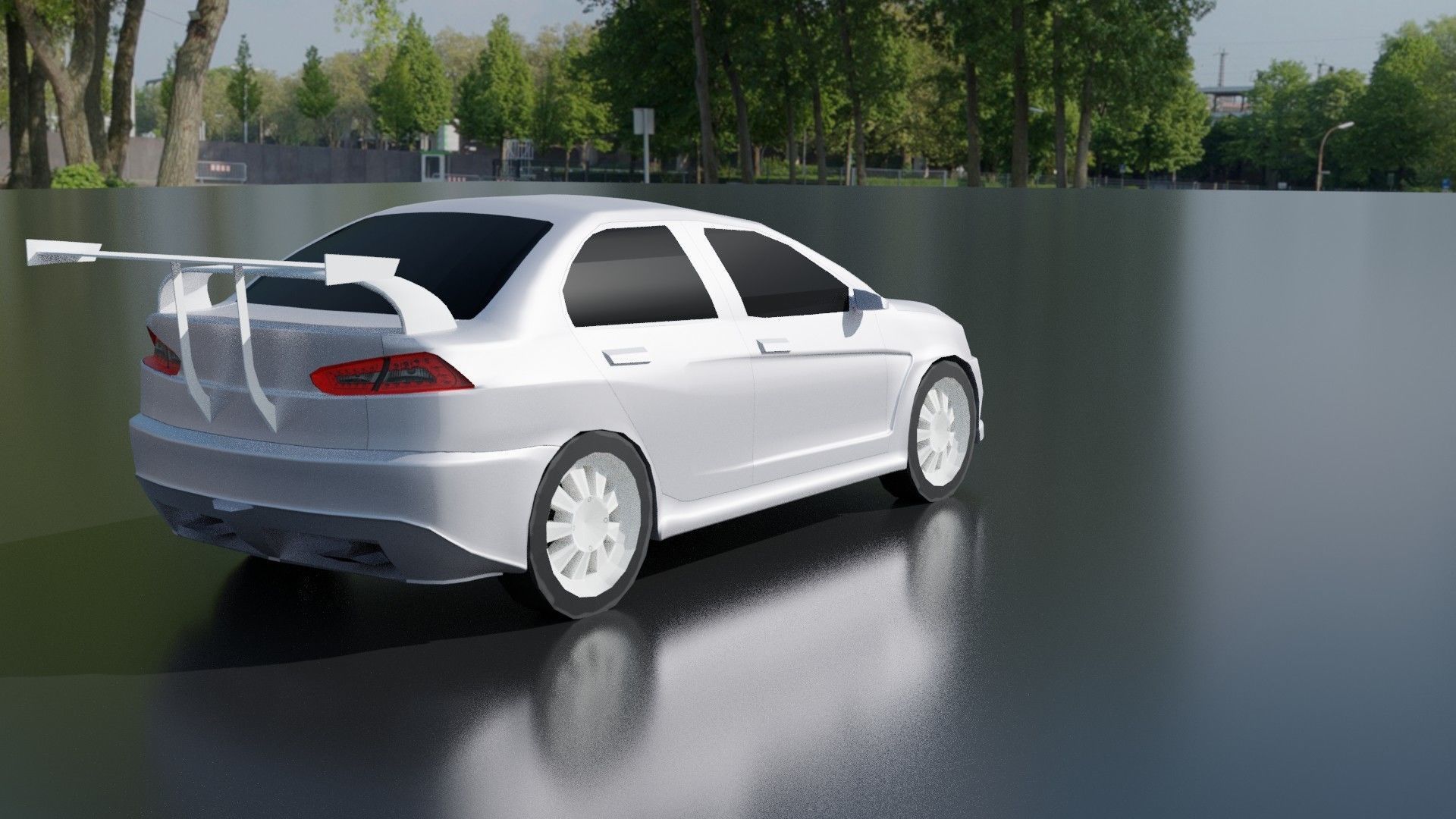 Modified Lancer Evo X low poly Low-poly 3D model_4