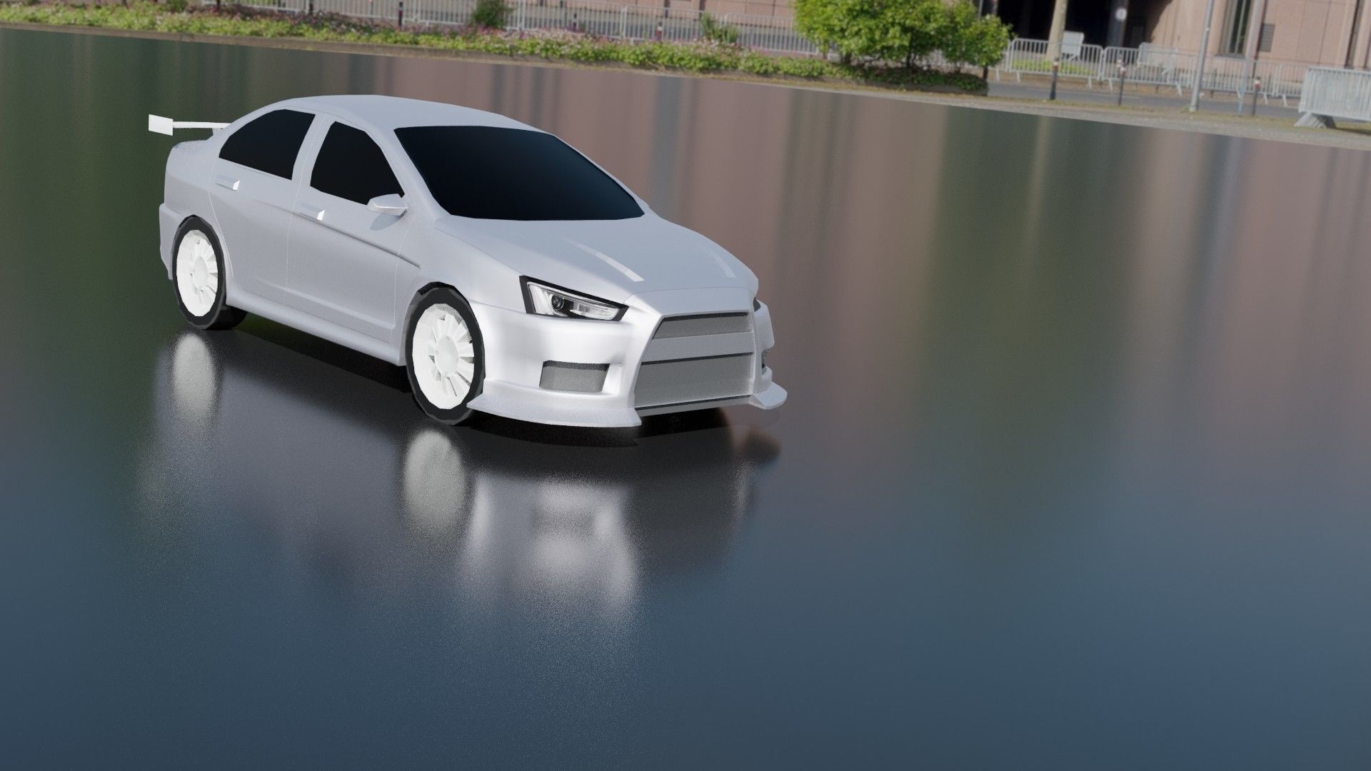 Modified Lancer Evo X low poly Low-poly 3D model_8