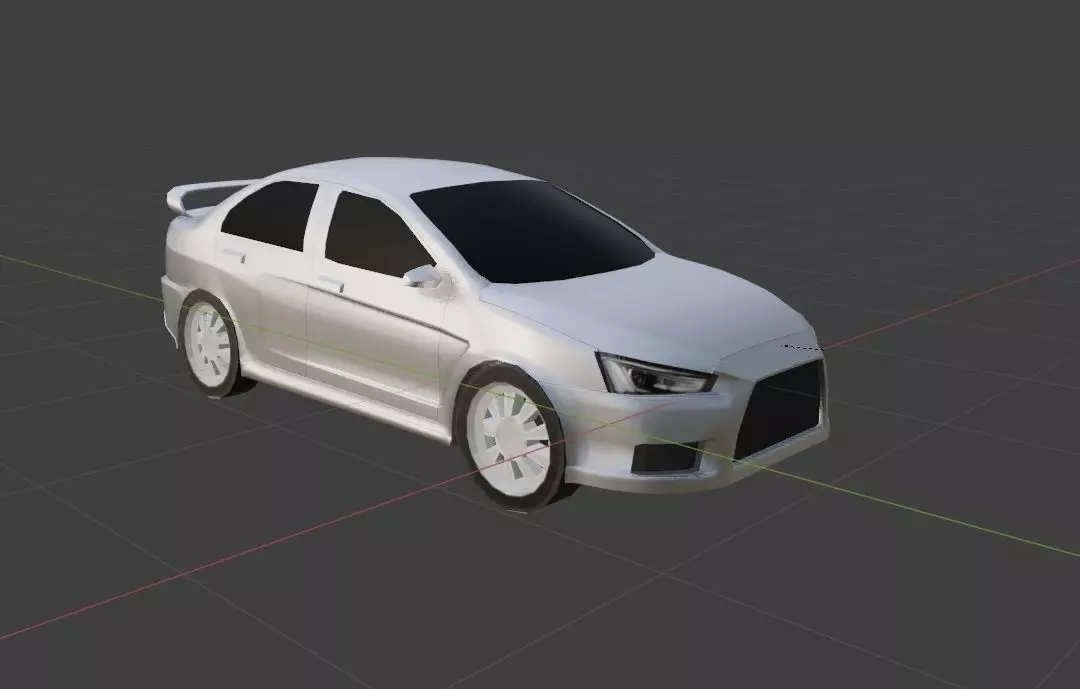 Modified Lancer Evo X low poly Low-poly 3D model_0