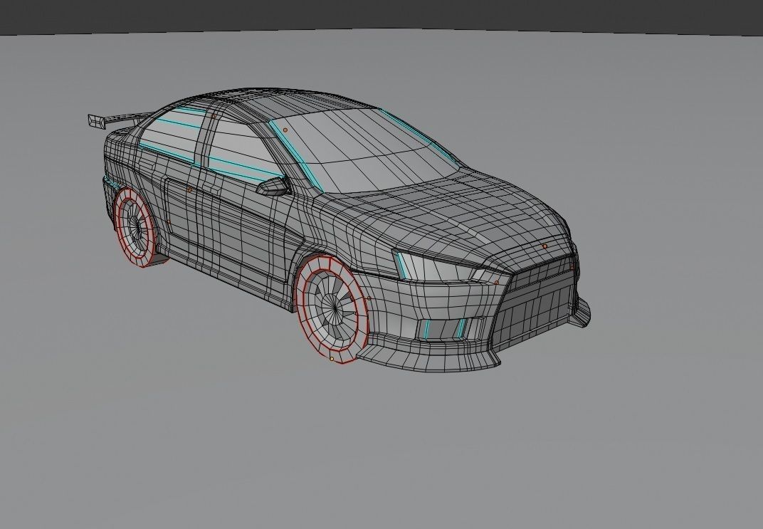 Modified Lancer Evo X low poly Low-poly 3D model_10