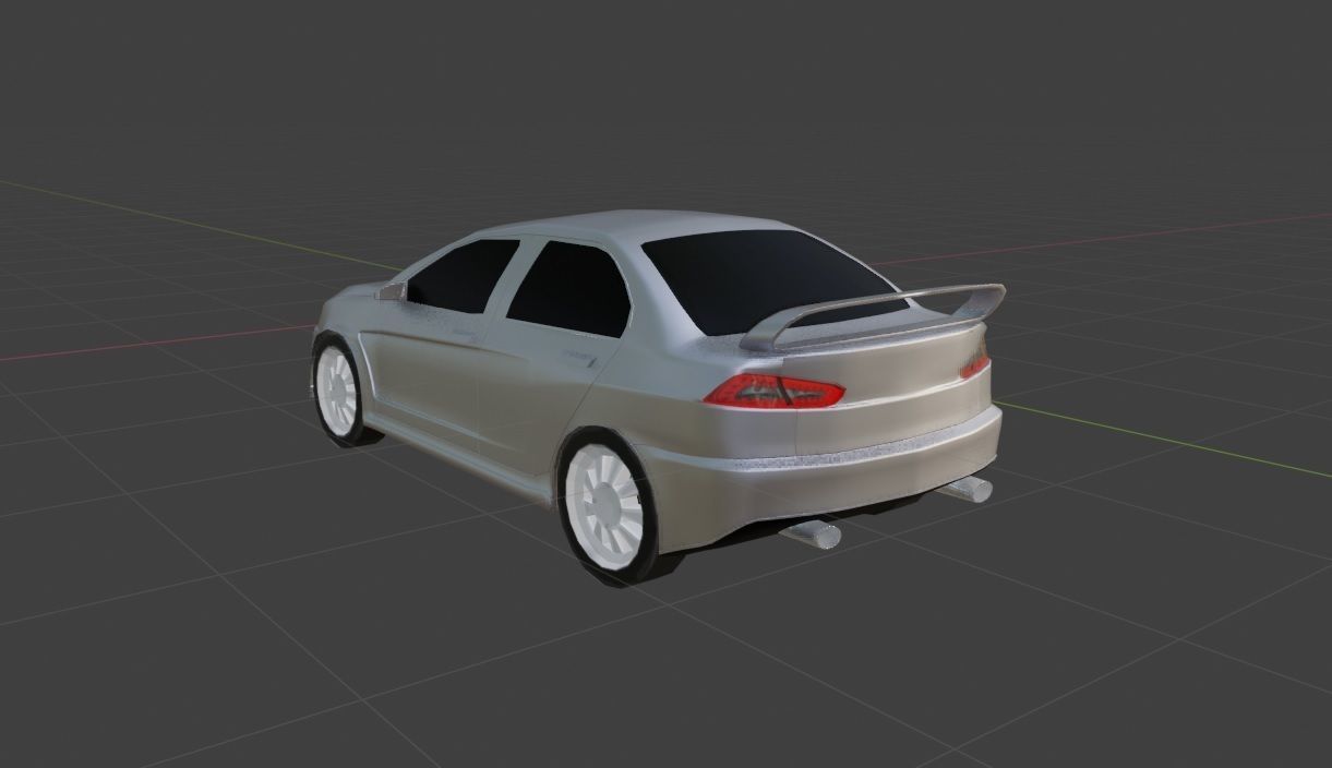 Modified Lancer Evo X low poly Low-poly 3D model_9