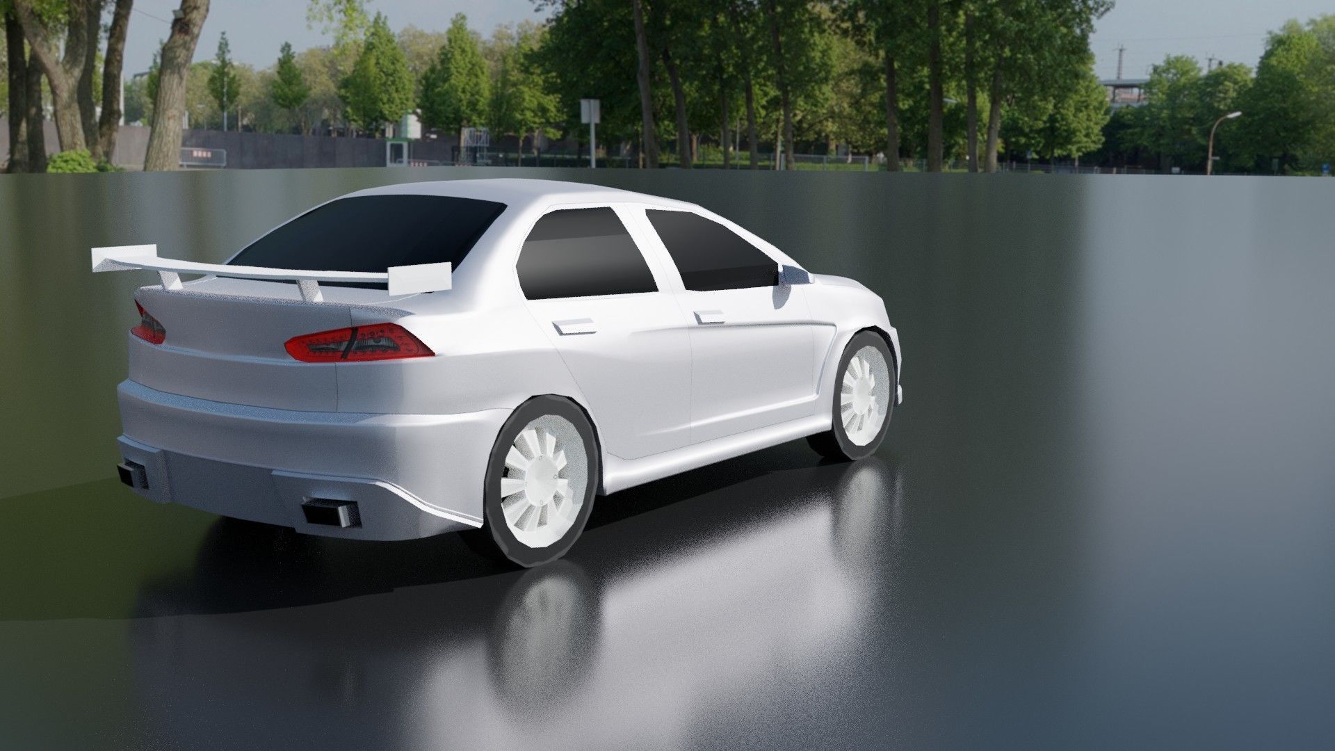 Modified Lancer Evo X low poly Low-poly 3D model_2