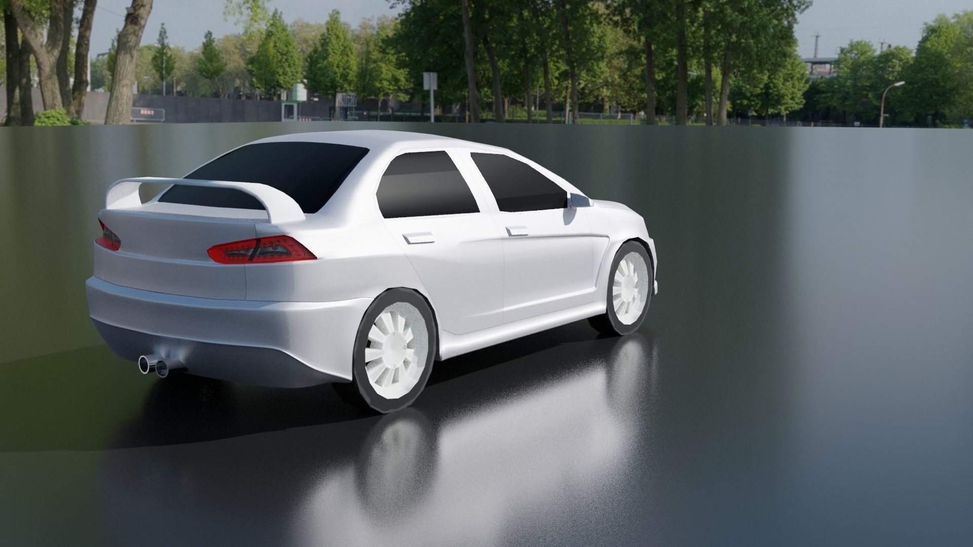 Modified Lancer Evo X low poly Low-poly 3D model_3