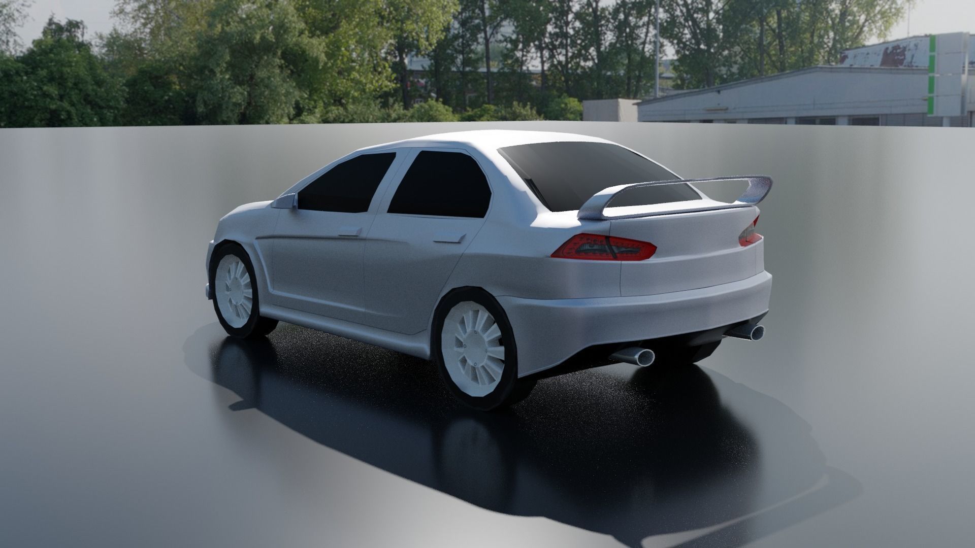 Modified Lancer Evo X low poly Low-poly 3D model_5