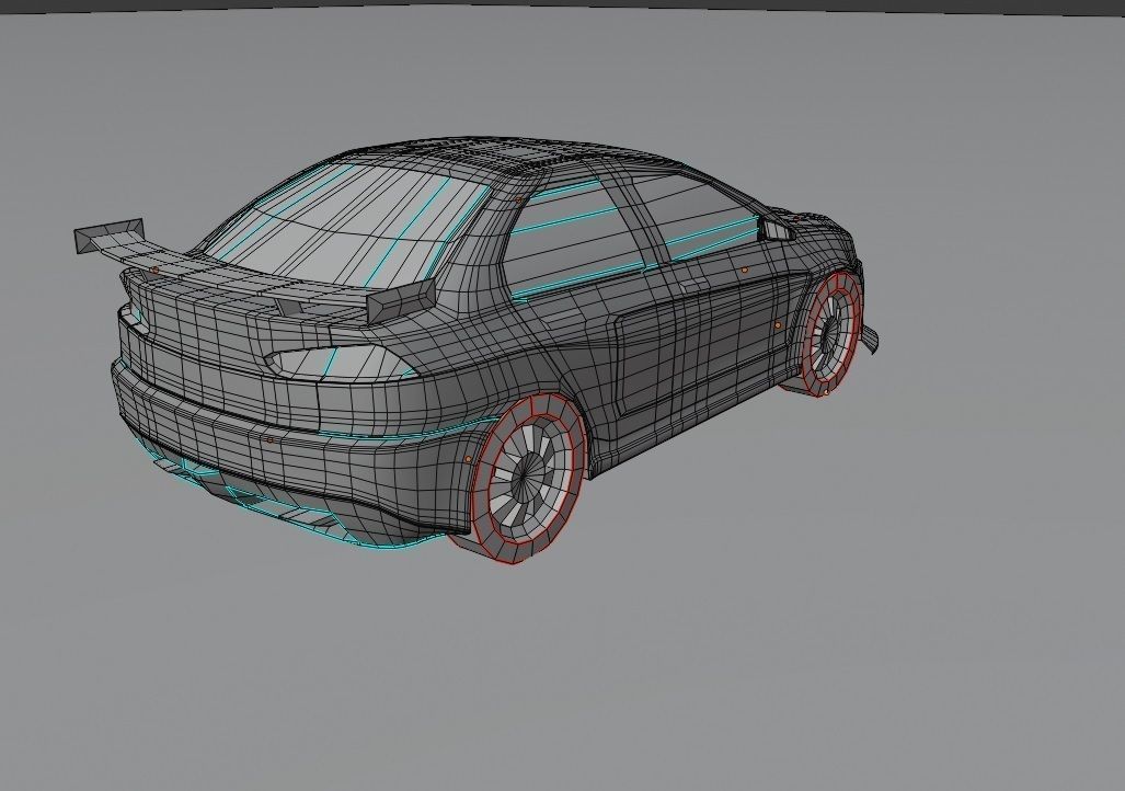 Modified Lancer Evo X low poly Low-poly 3D model_11