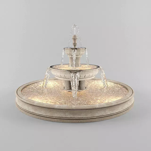 Round Fountain 3D model_0