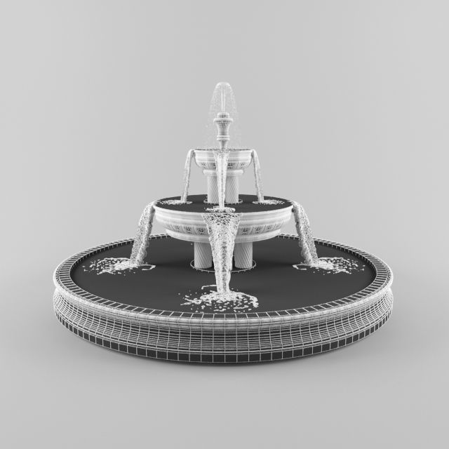 Round Fountain 3D model_4