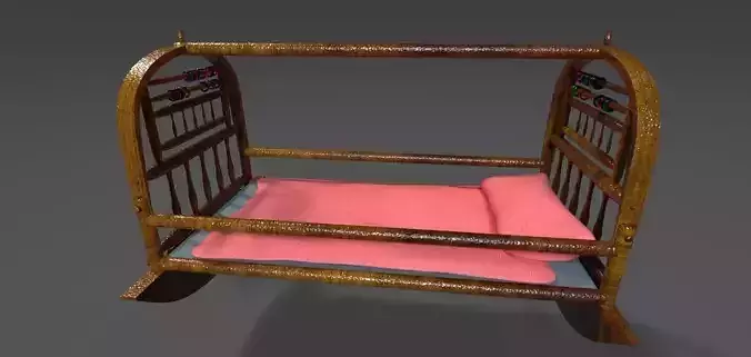 CRADLE swing bed Low-poly 3D model