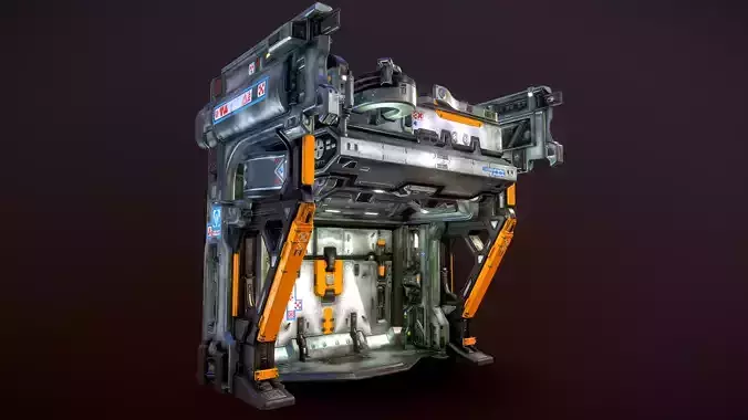 Heavy Industry Sci-Fi Blast Door Low-poly 3D model