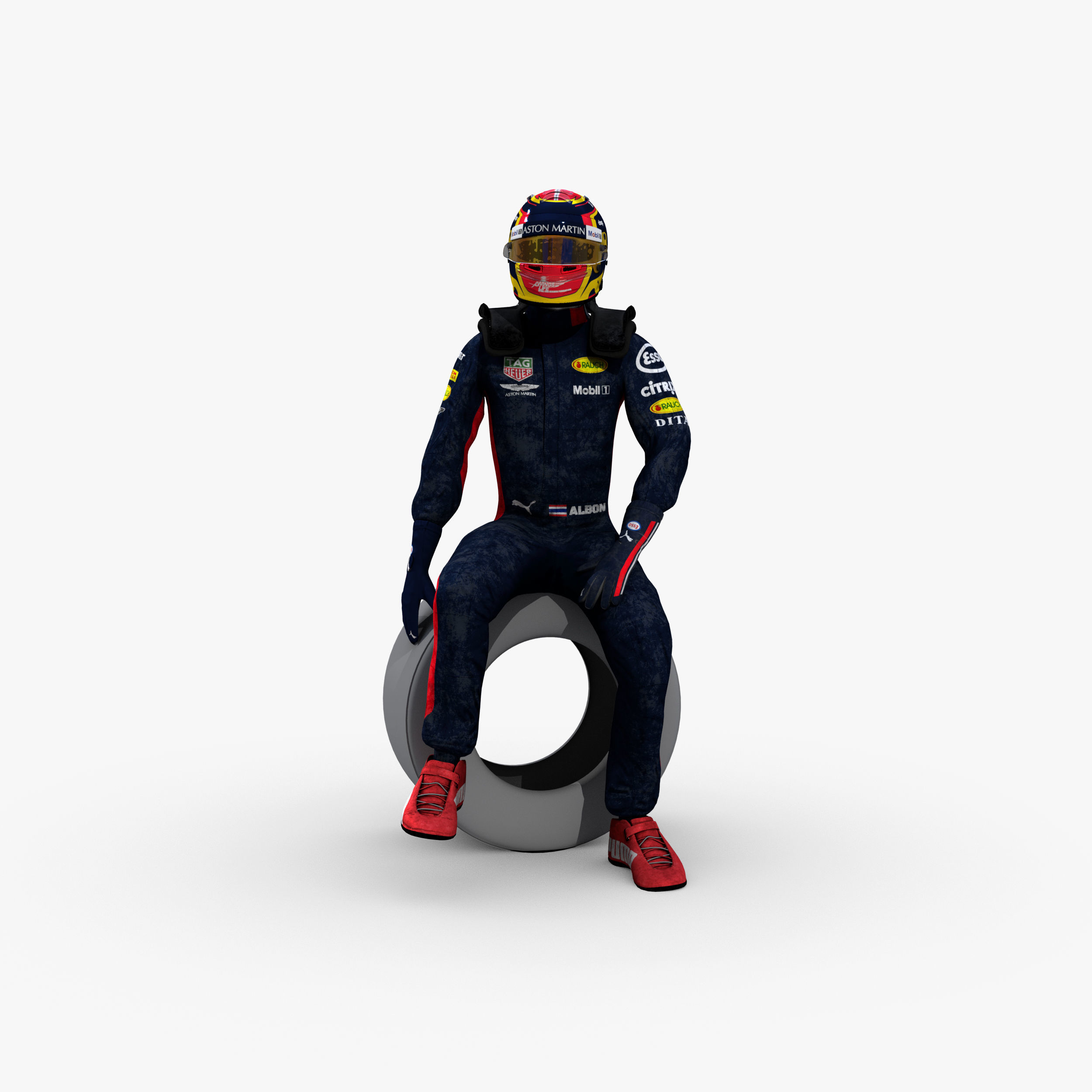 Alexander Albon 2019 Low-poly 3D model_2
