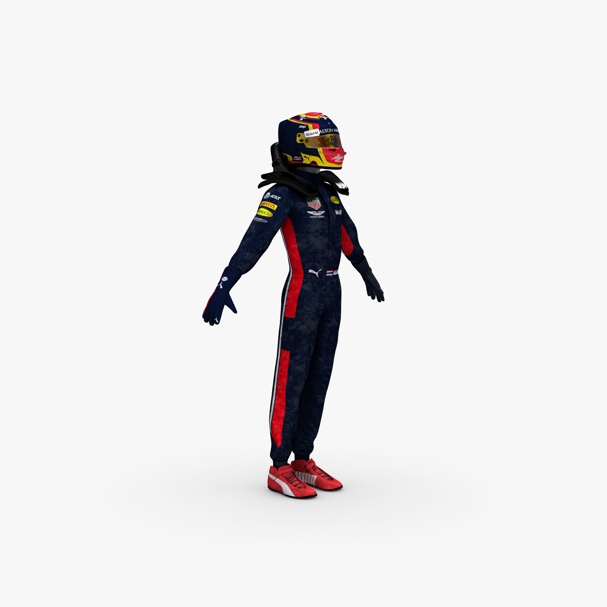 Alexander Albon 2019 Low-poly 3D model_9