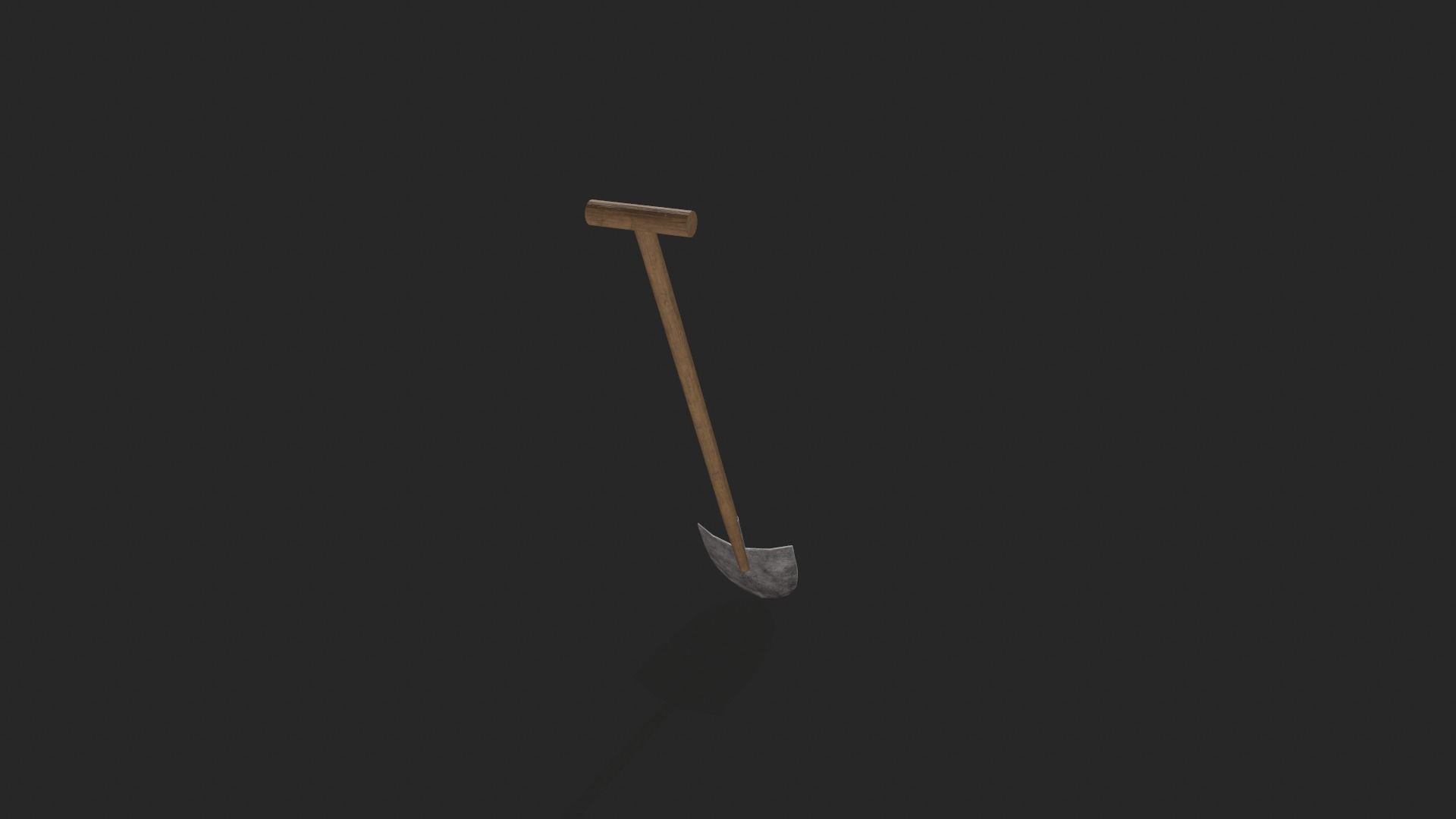 Shovel Low-poly 3D model_3