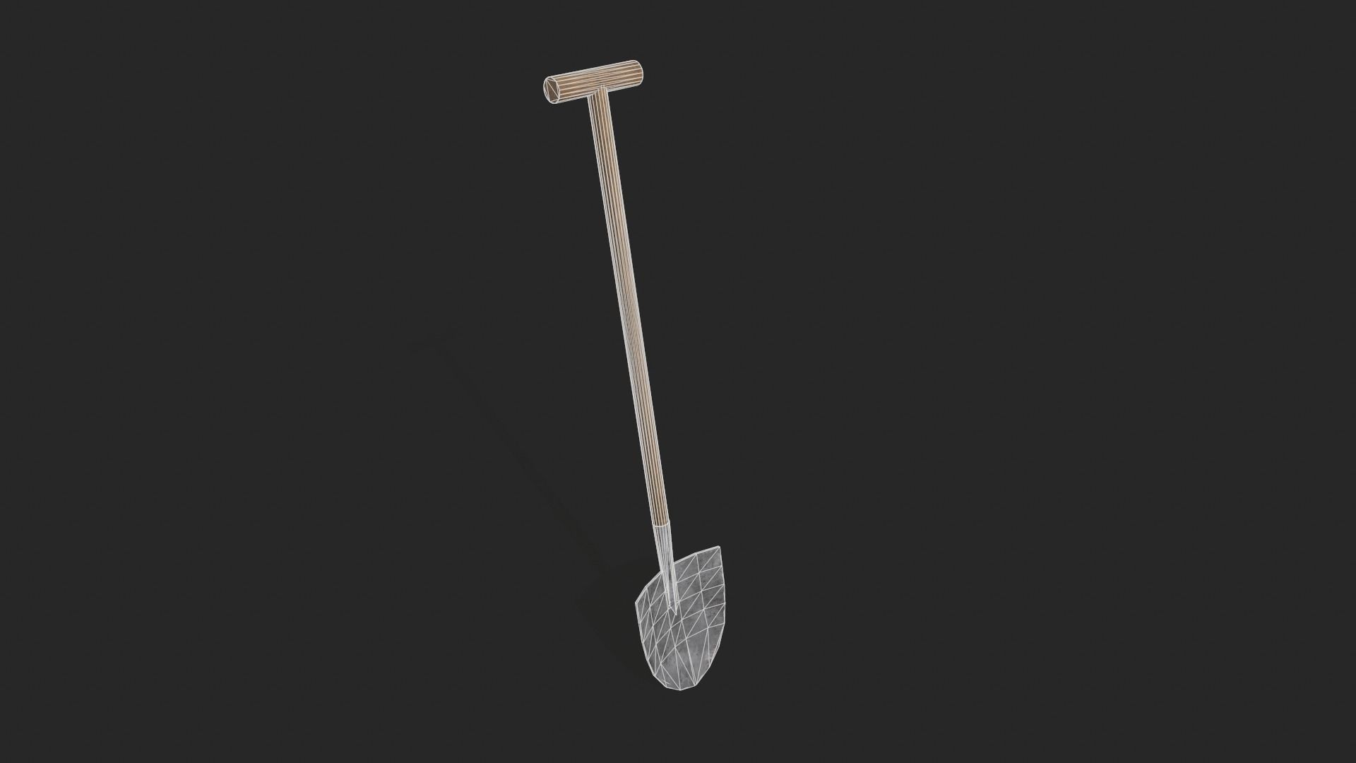 Shovel Low-poly 3D model_6