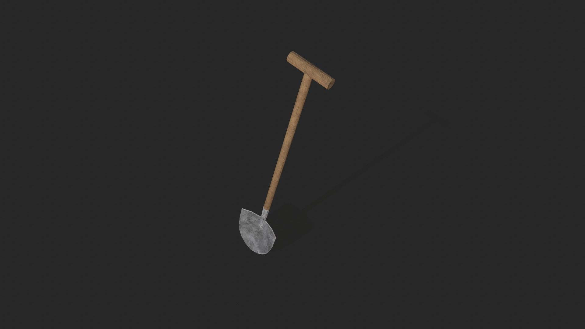 Shovel Low-poly 3D model_4