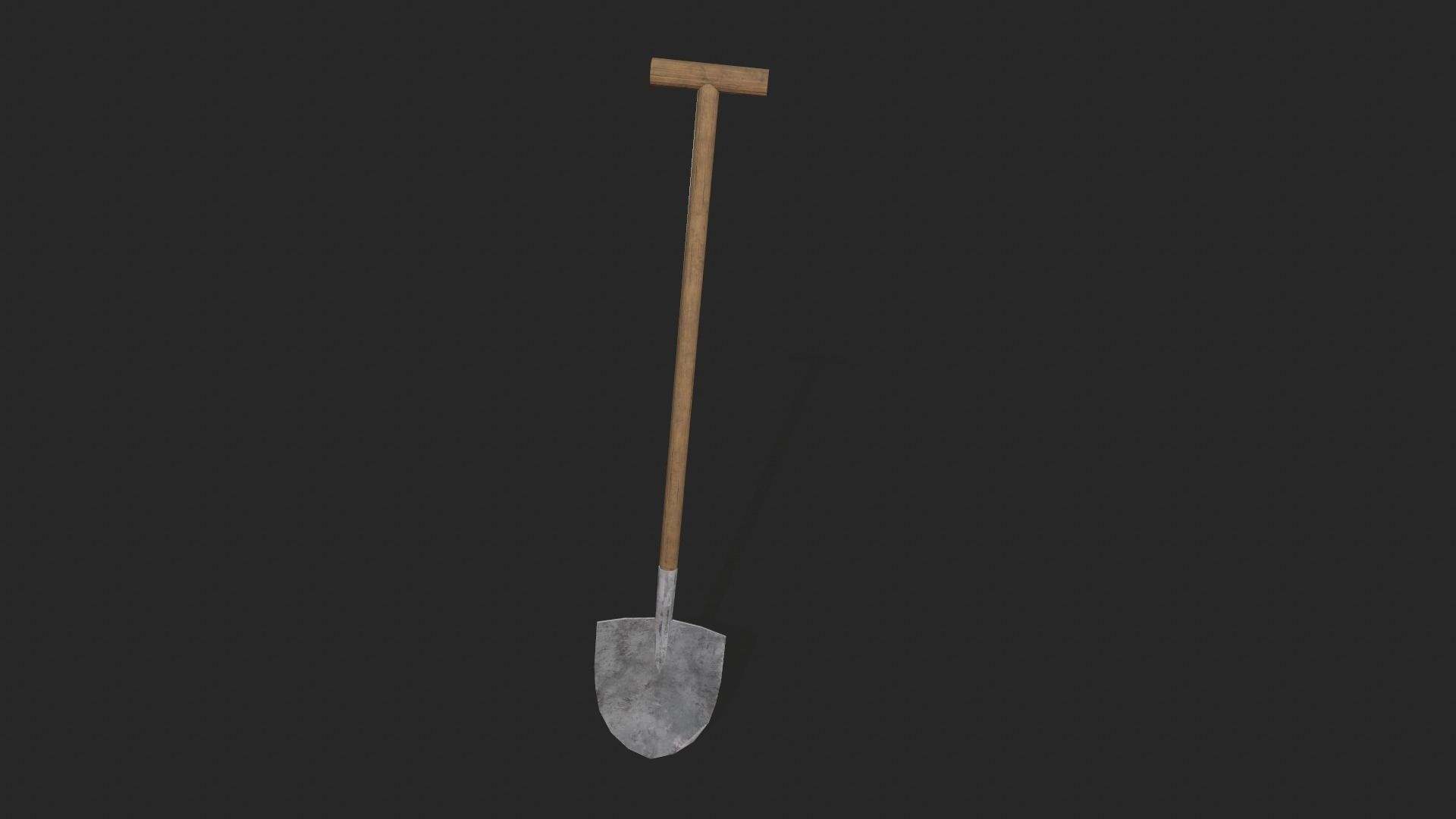 Shovel Low-poly 3D model_5