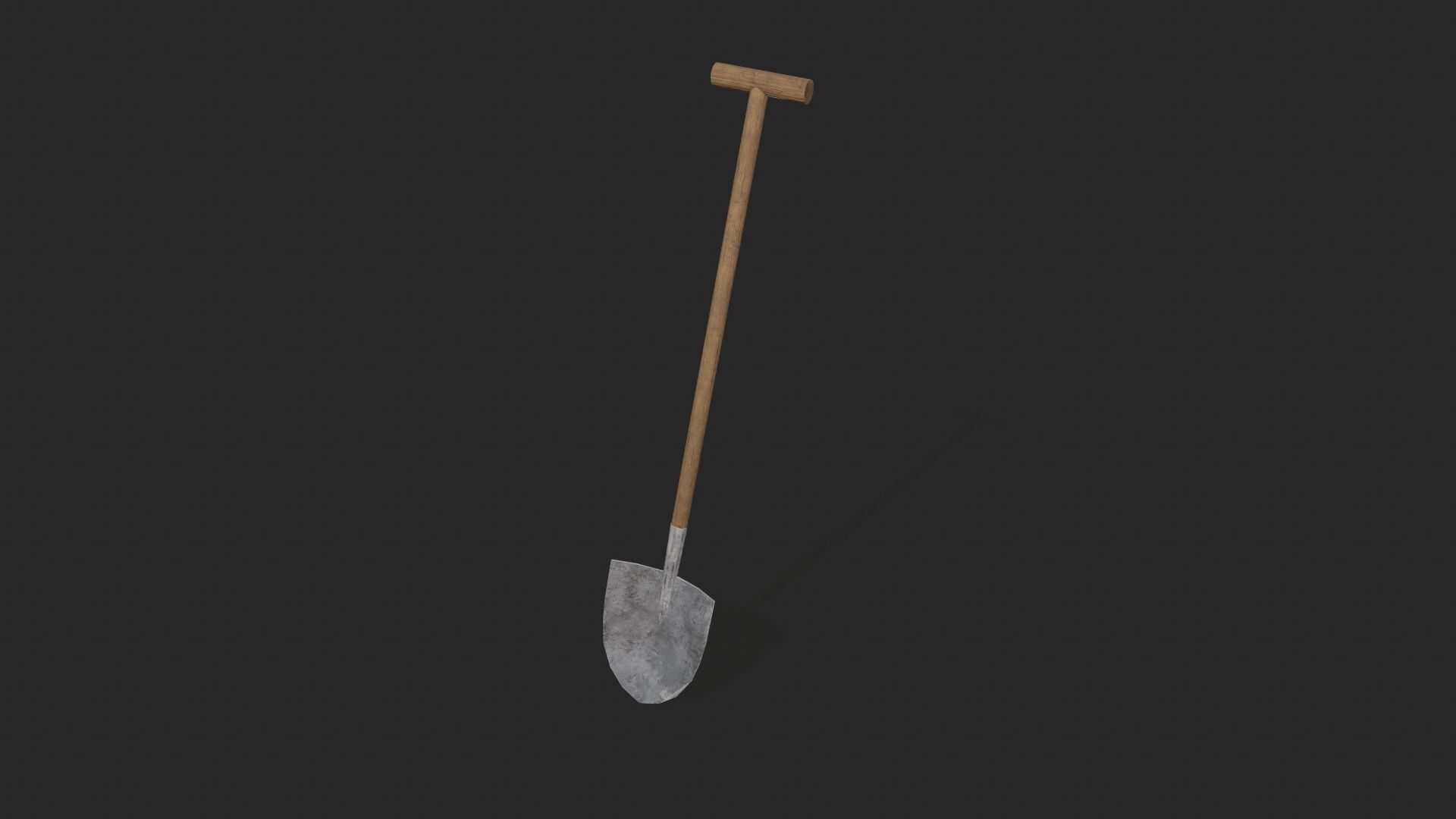 Shovel Low-poly 3D model_1