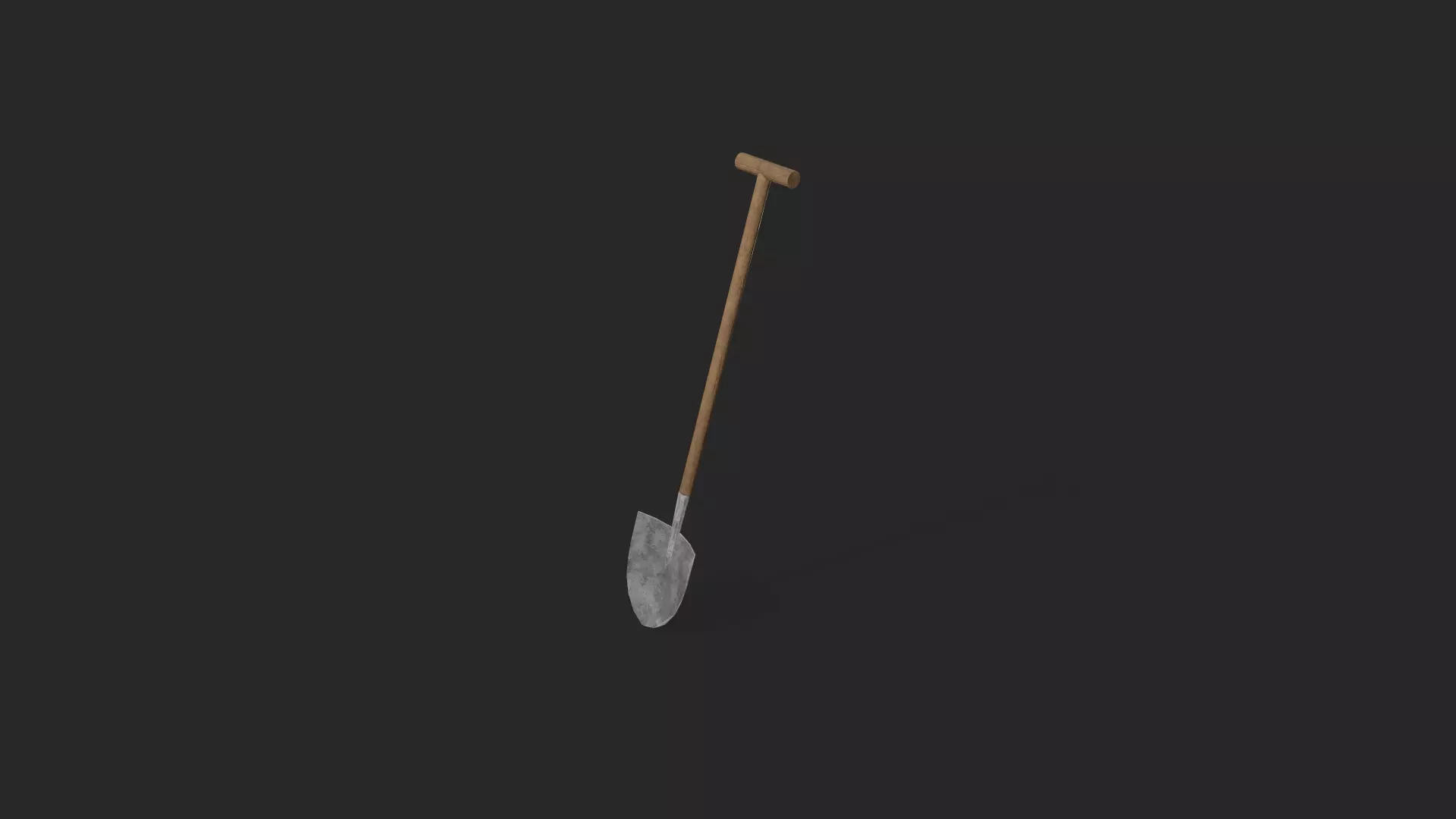 Shovel Low-poly 3D model_0