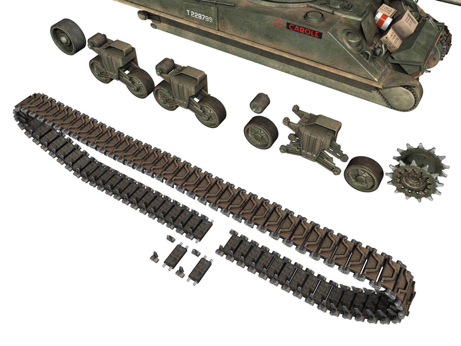 Sherman MK VC Firefly - Carole 3D model_11