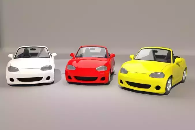 Car cartoon 01 - rig 3D model