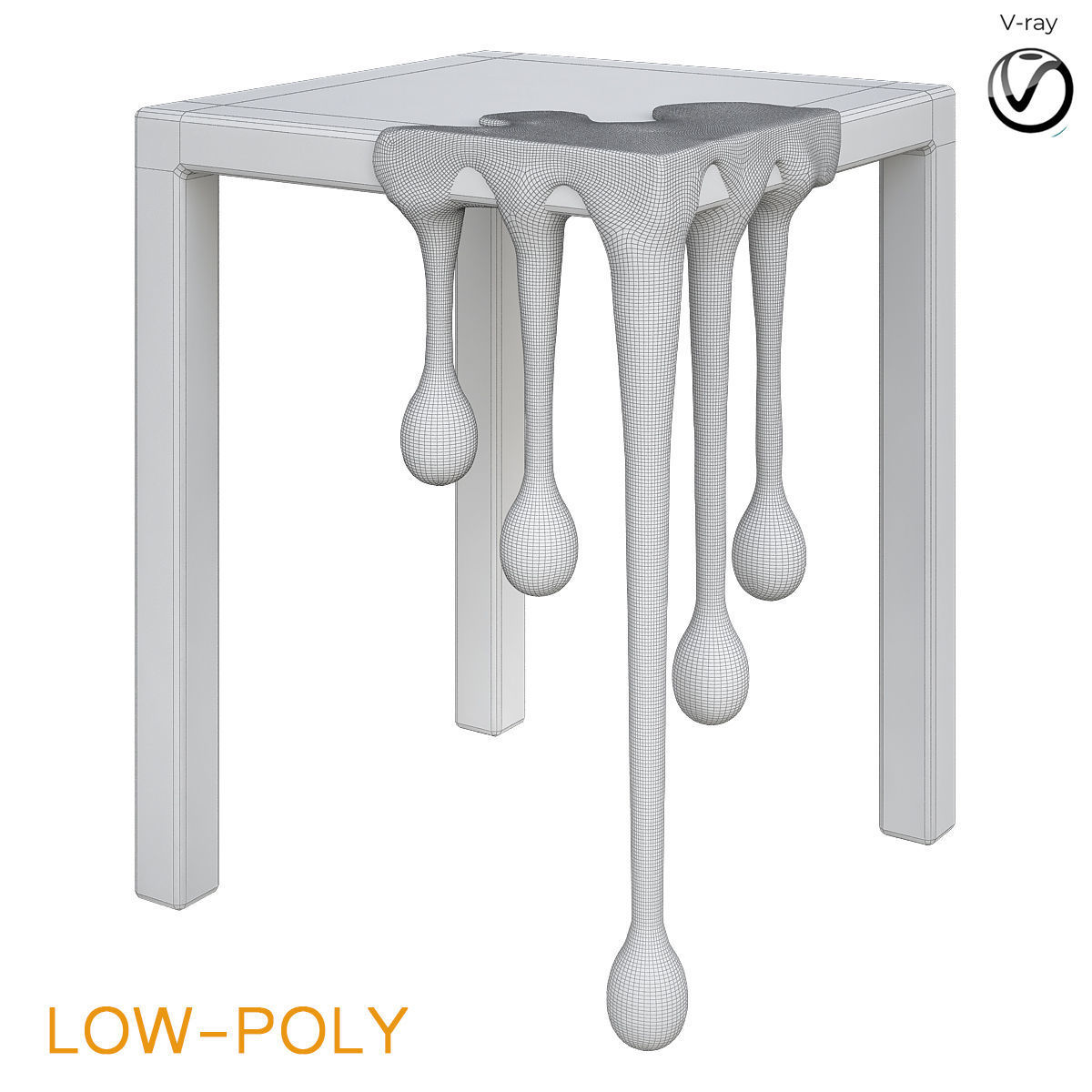 side table 3d model Low-poly 3D model_1