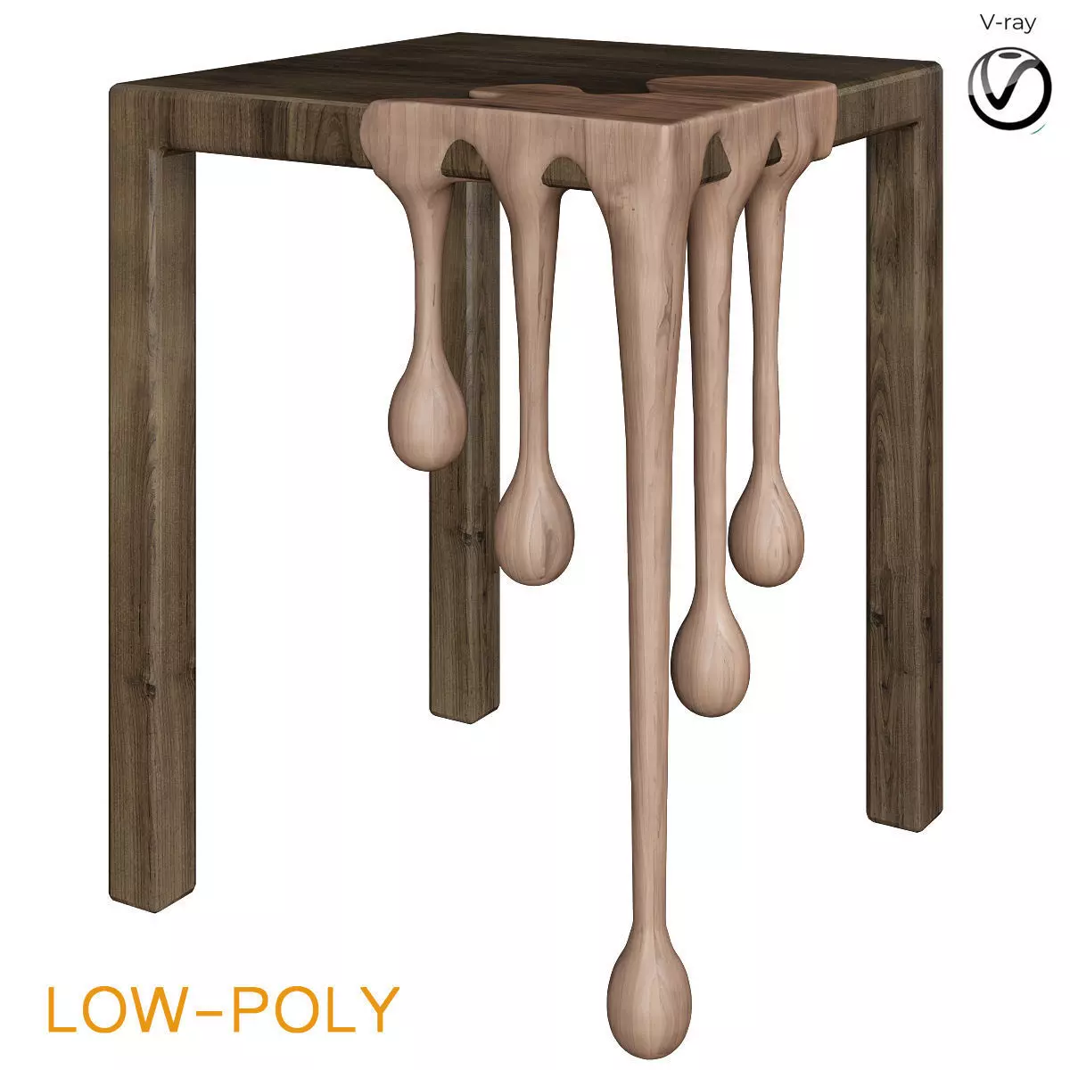 side table 3d model Low-poly 3D model_0