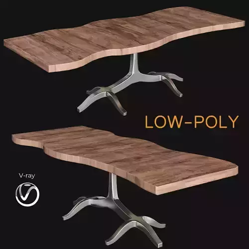 Slab speel dining table 3d model