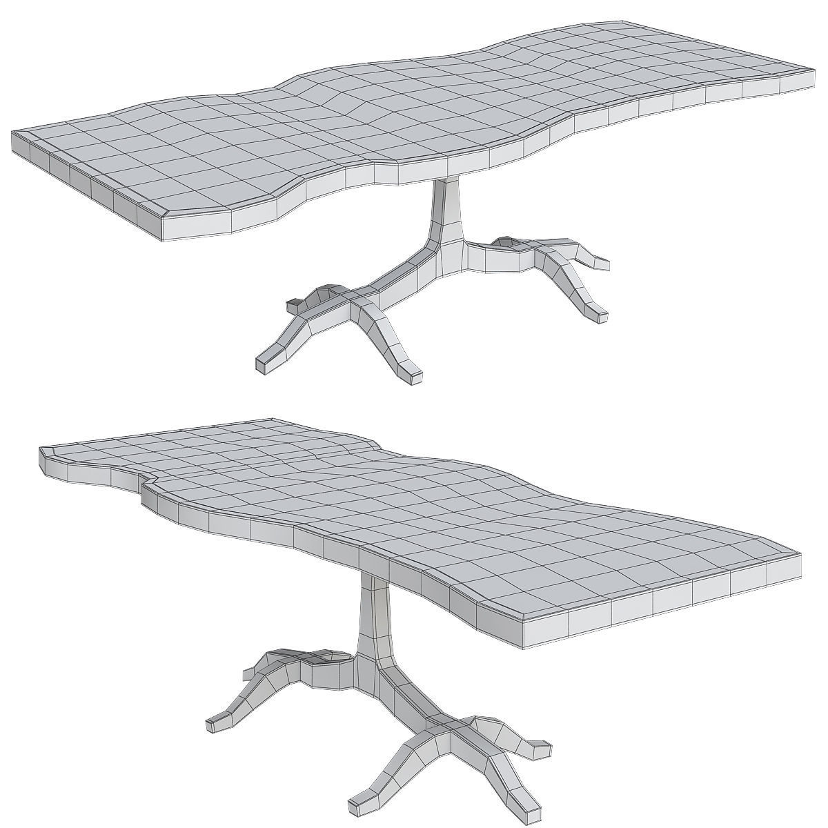 Slab speel dining table 3d model Low-poly 3D model_1