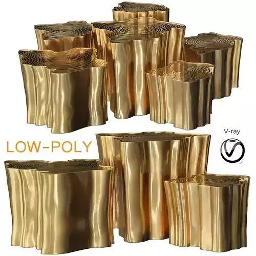 Eden Series Center Table in Brass 3d model