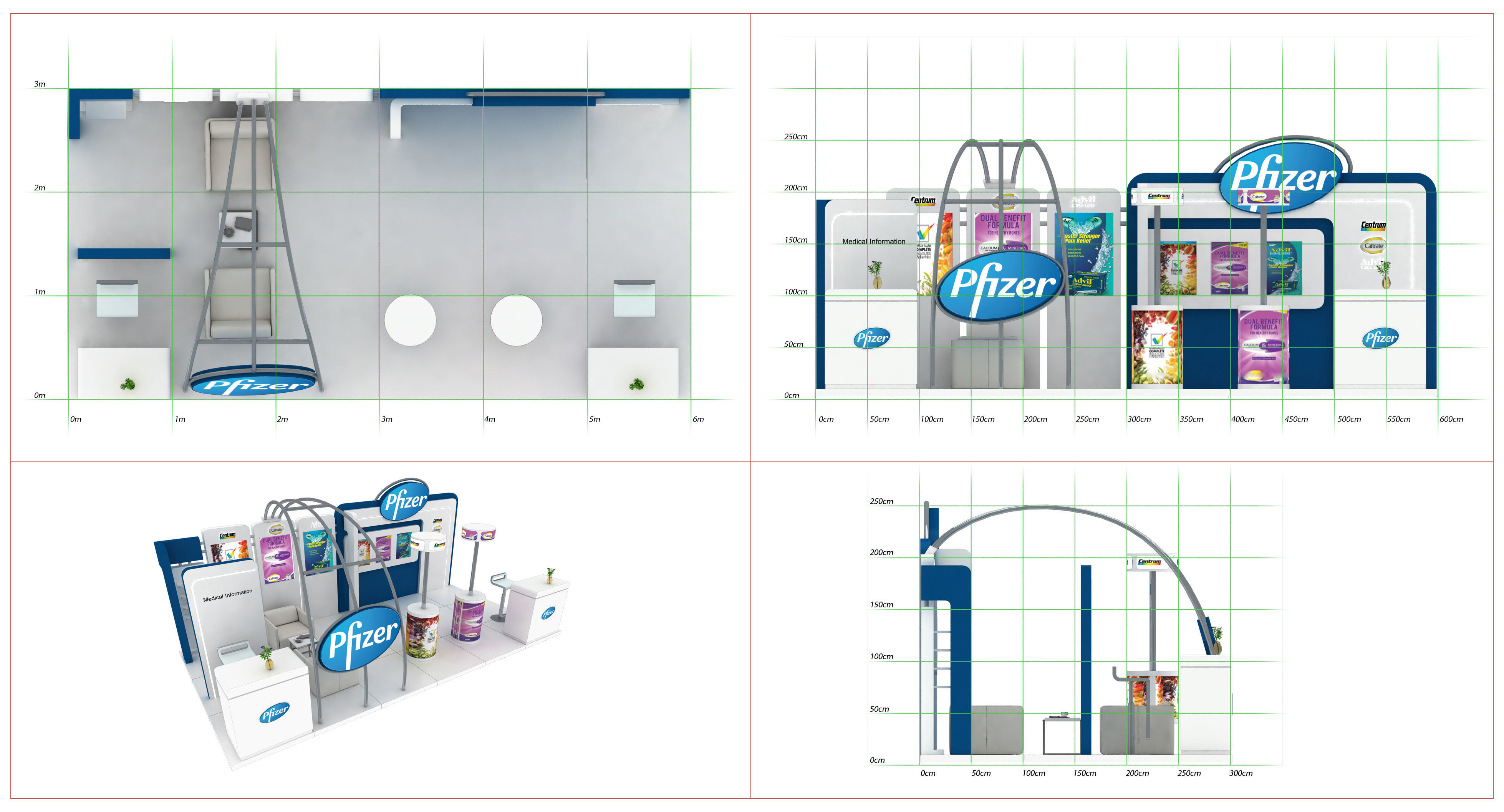 6x3 Meter Exhibition stand Design 3D model_3