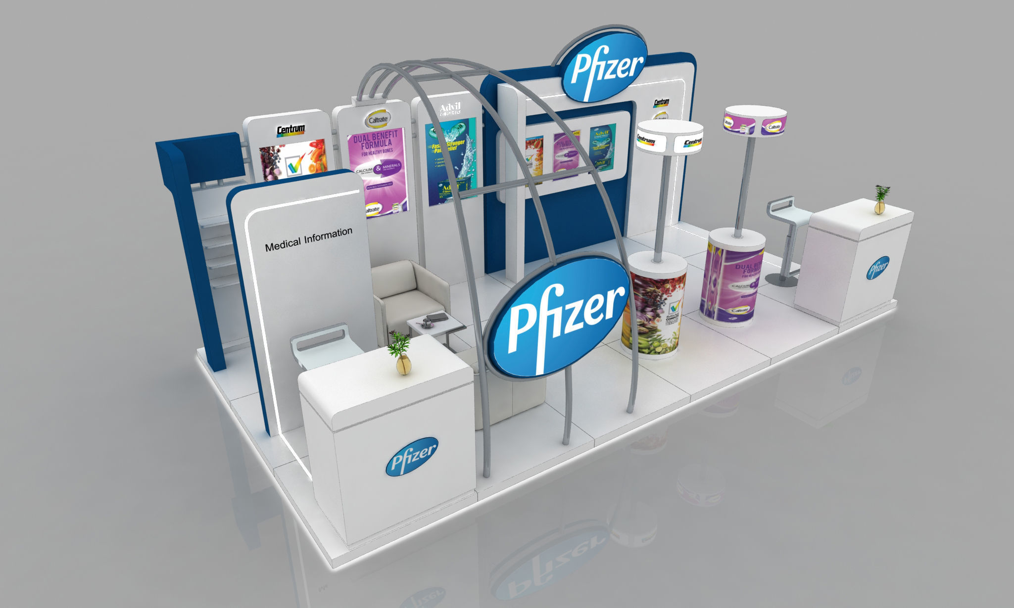 6x3 Meter Exhibition stand Design 3D model_2