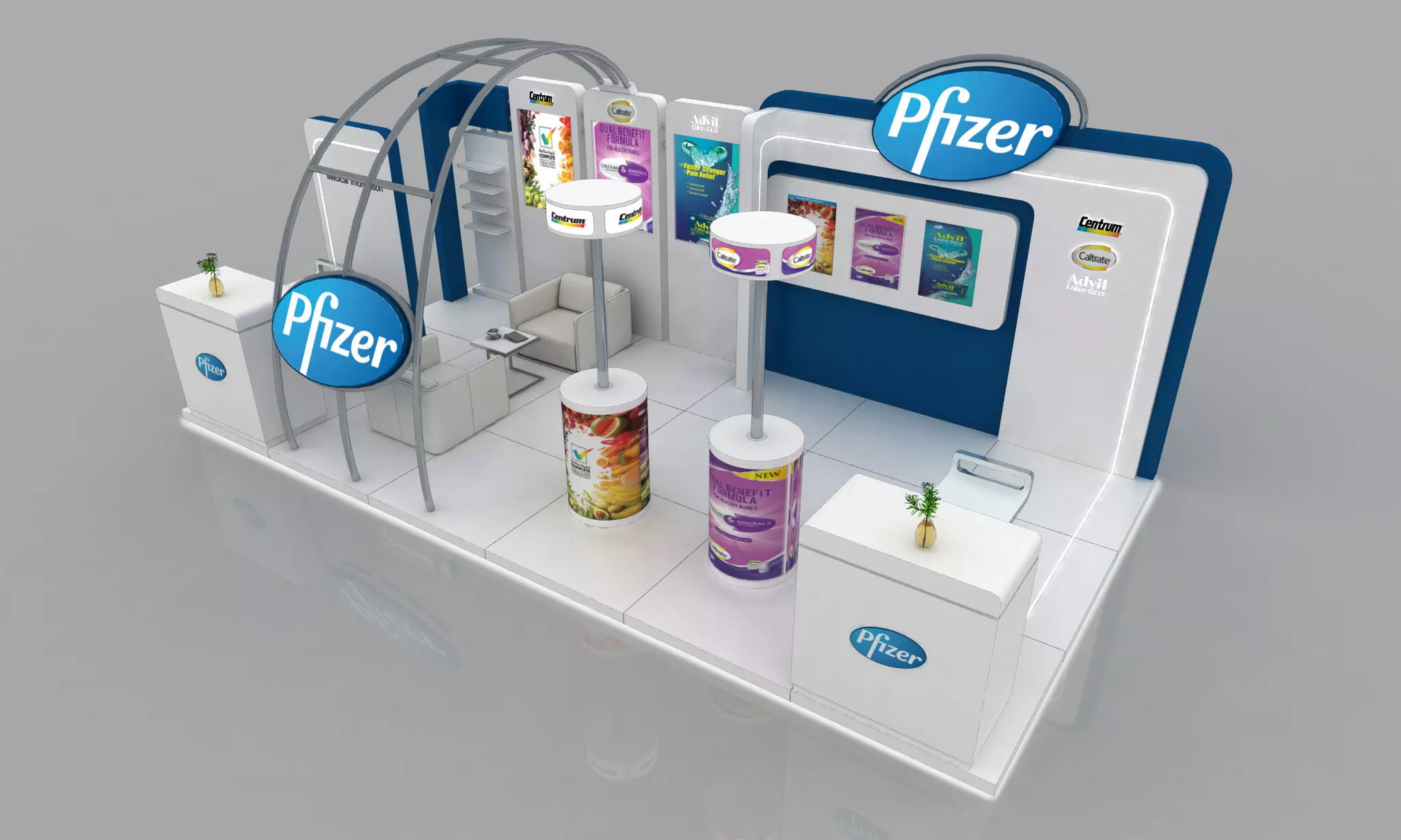 6x3 Meter Exhibition stand Design 3D model_0