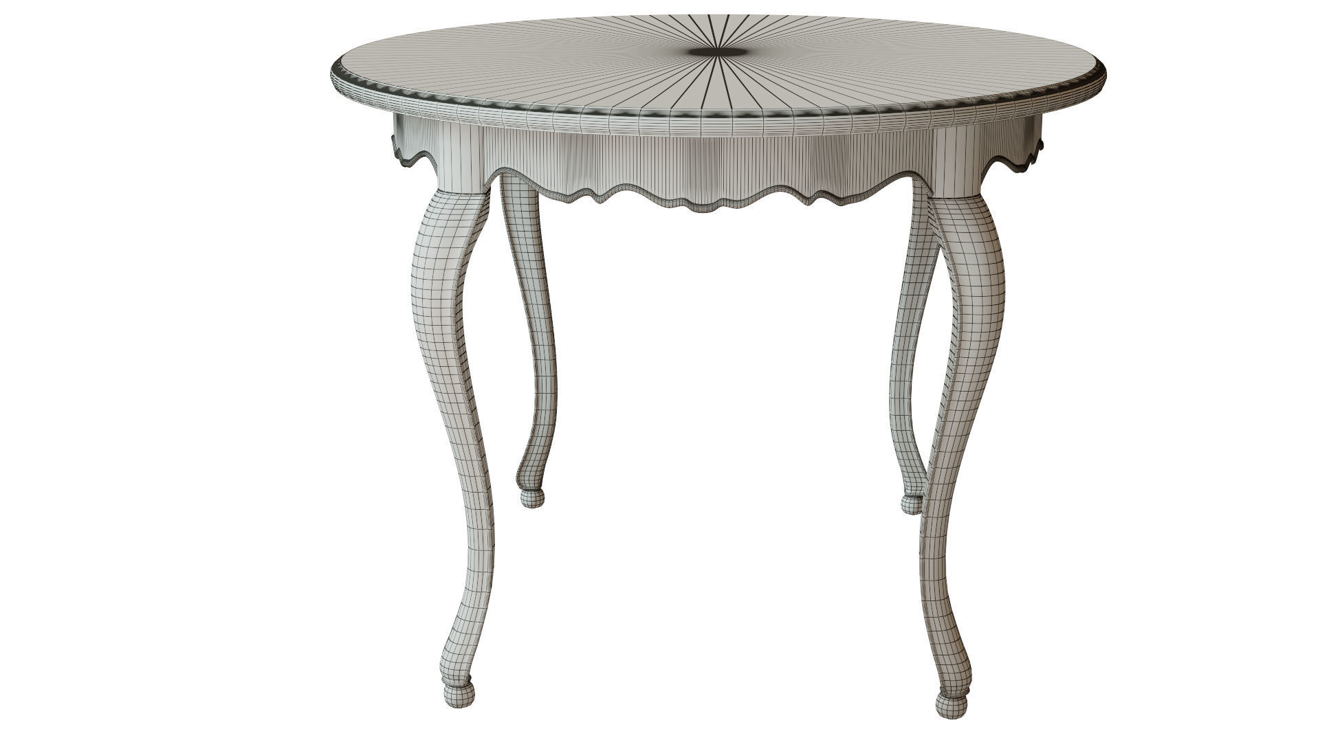 Classic table with inlaid veneer 1200 3D model_14