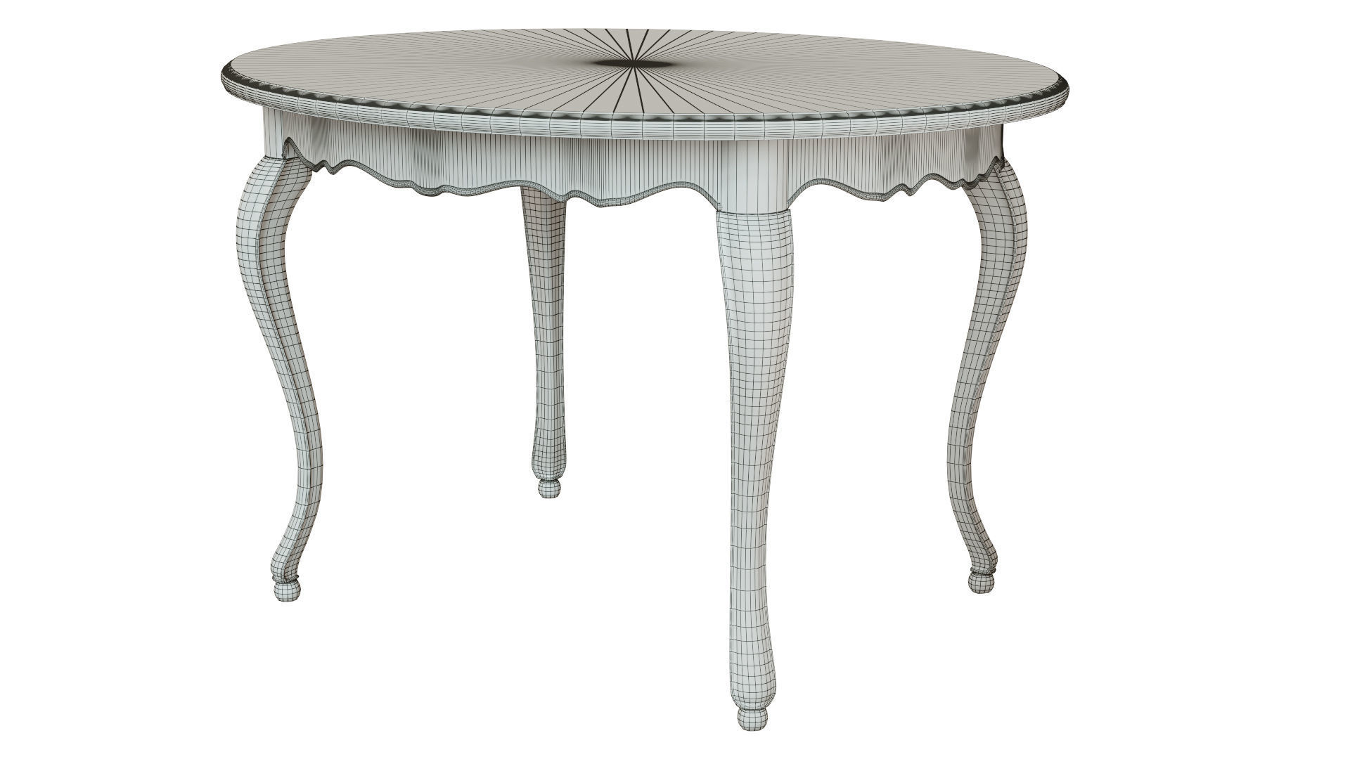 Classic table with inlaid veneer 1200 3D model_10
