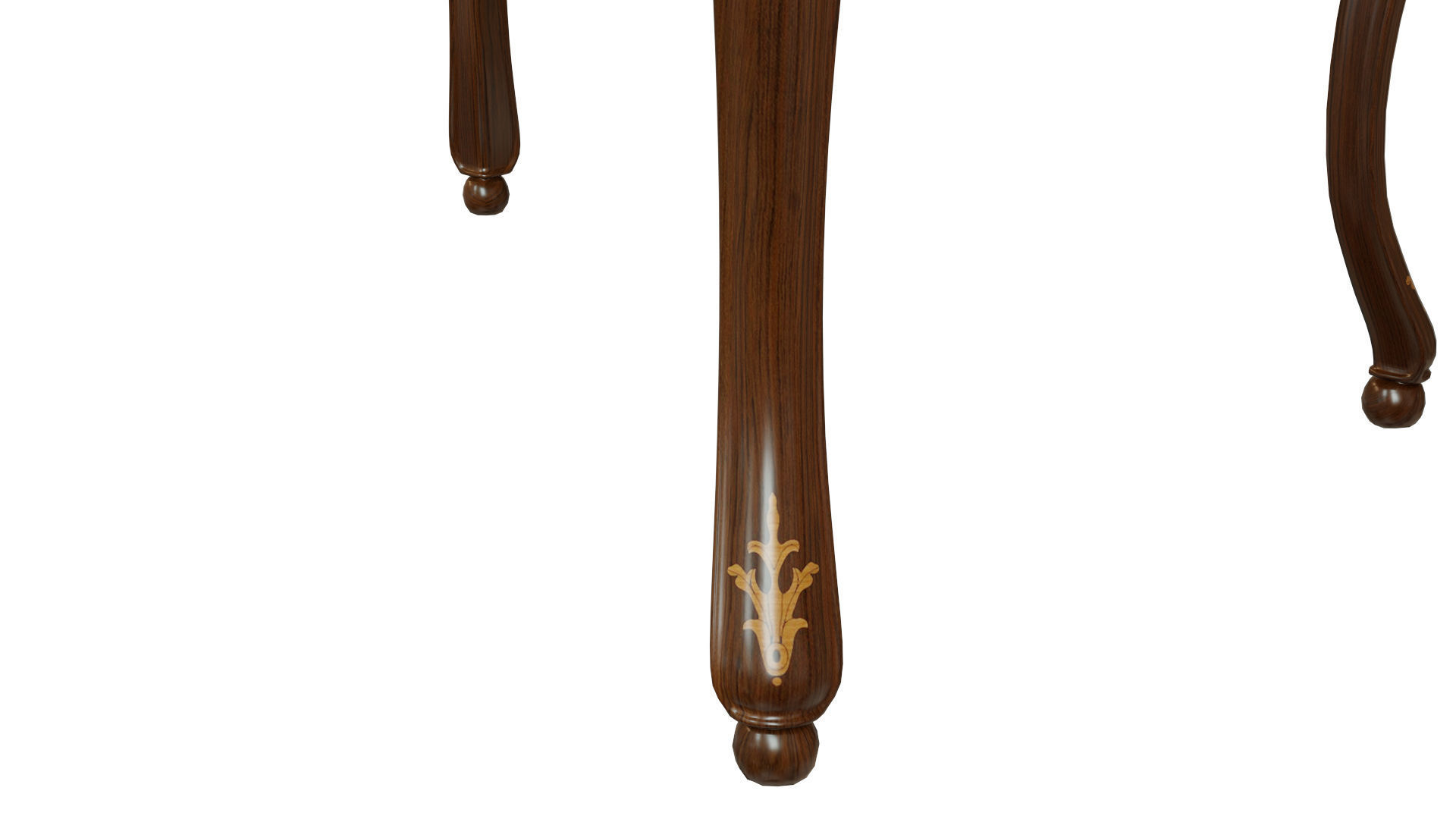 Classic table with inlaid veneer 1200 3D model_7