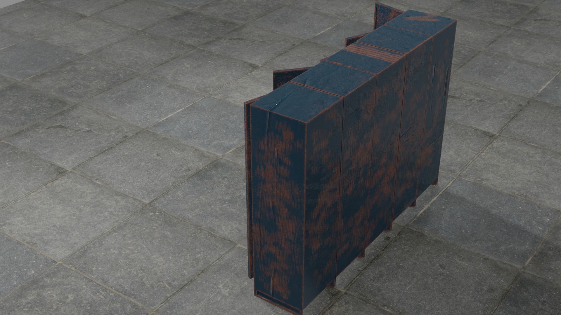 old Lockers Low Poly 3D model Low-poly 3D model_2