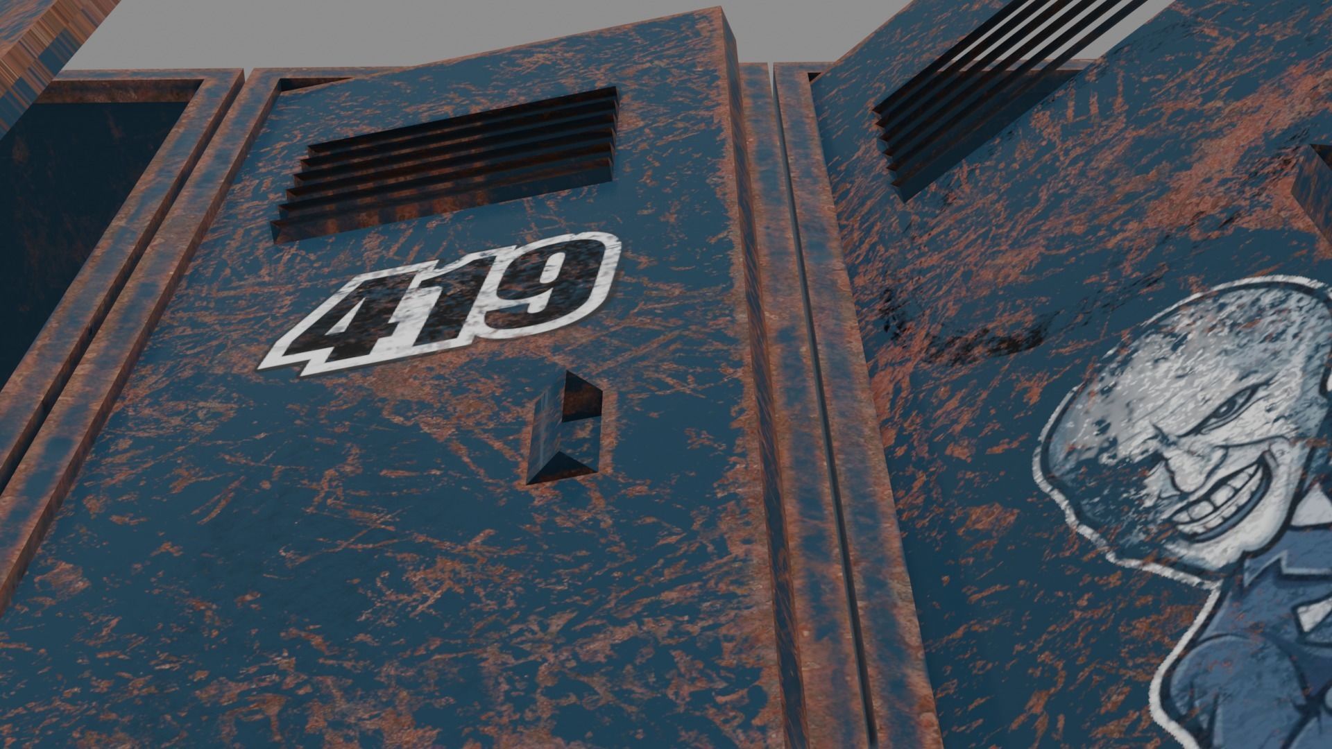 old Lockers Low Poly 3D model Low-poly 3D model_4