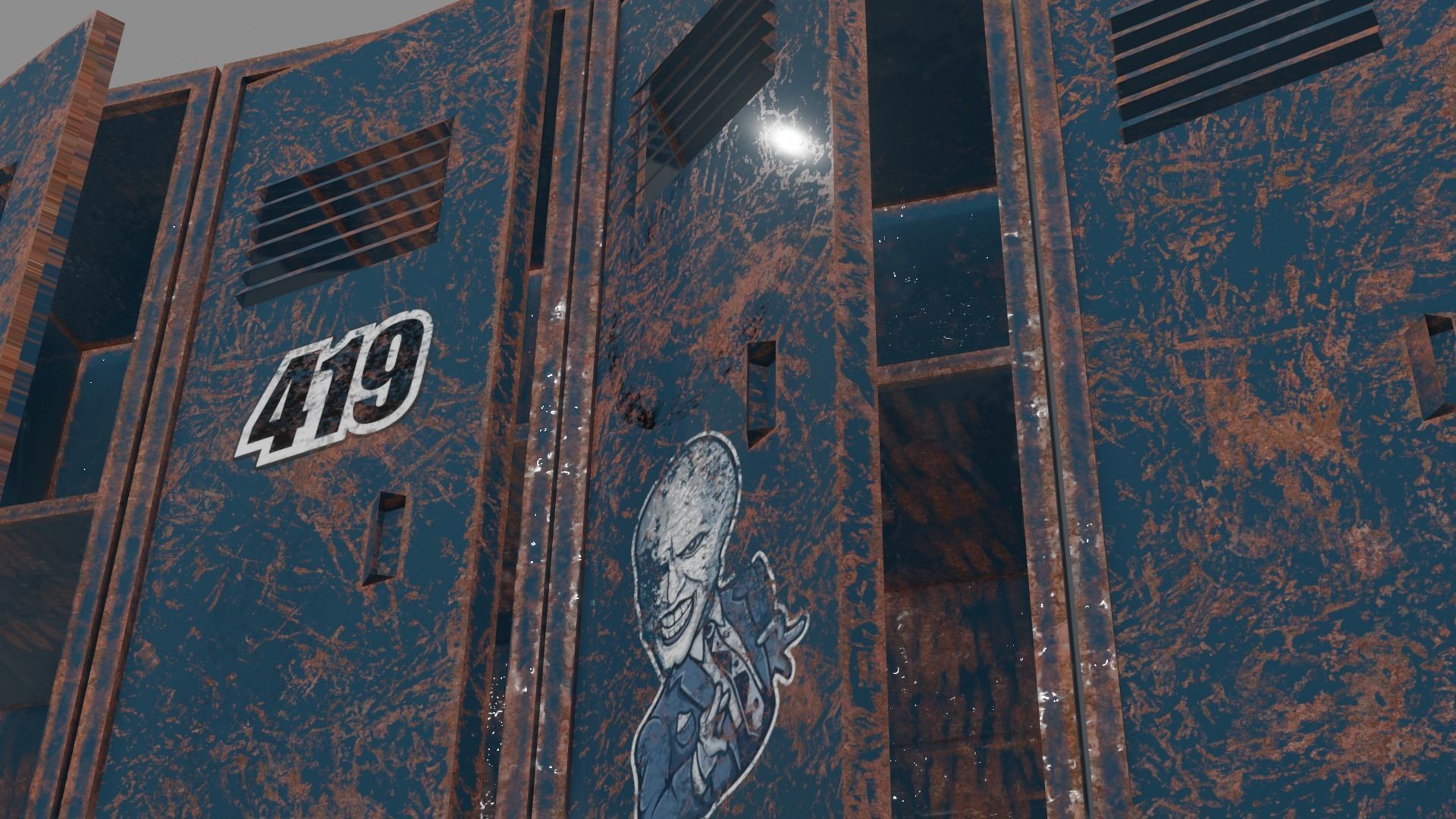 old Lockers Low Poly 3D model Low-poly 3D model_1