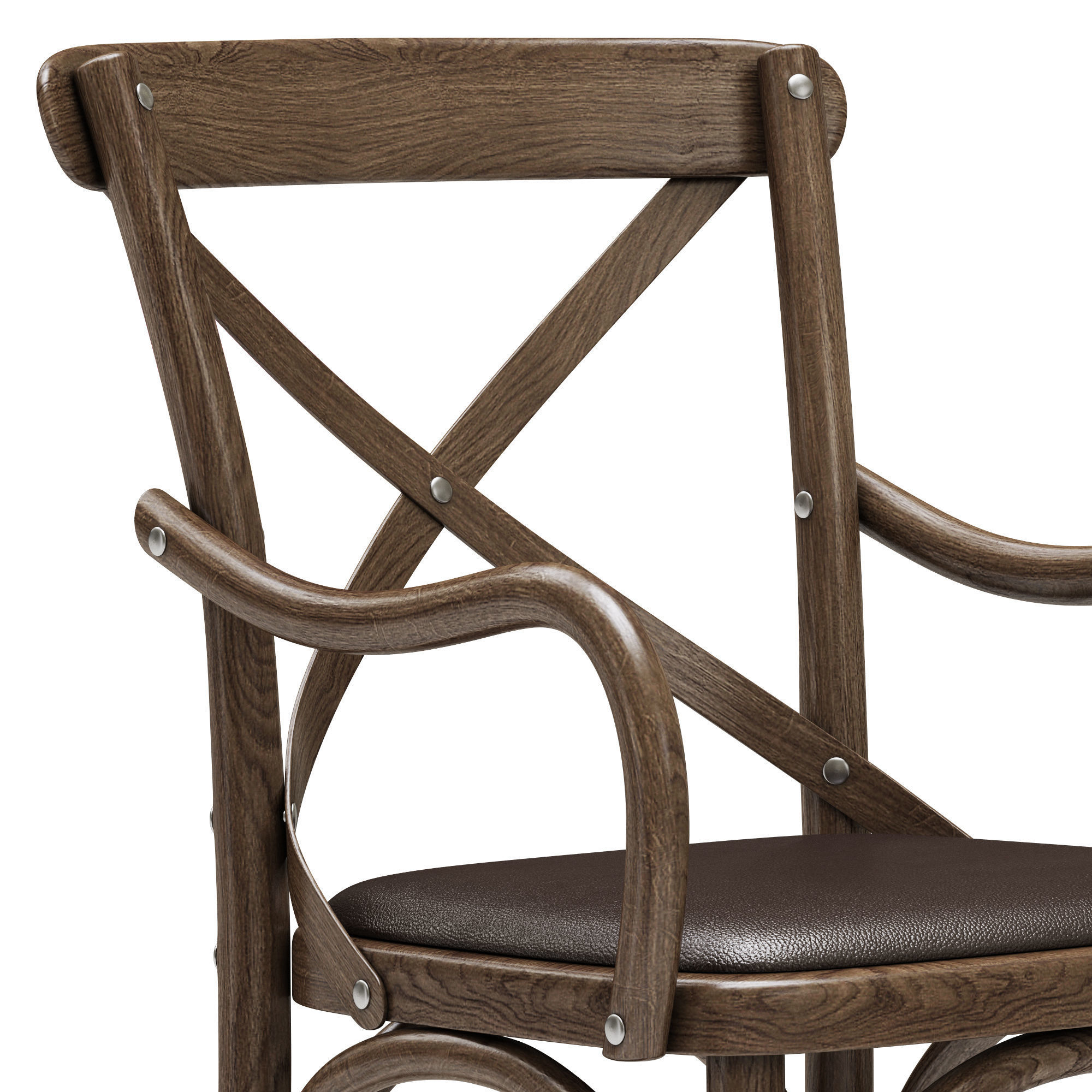 Restoration Hardware Madeleine Leather Armchair 3D model_4