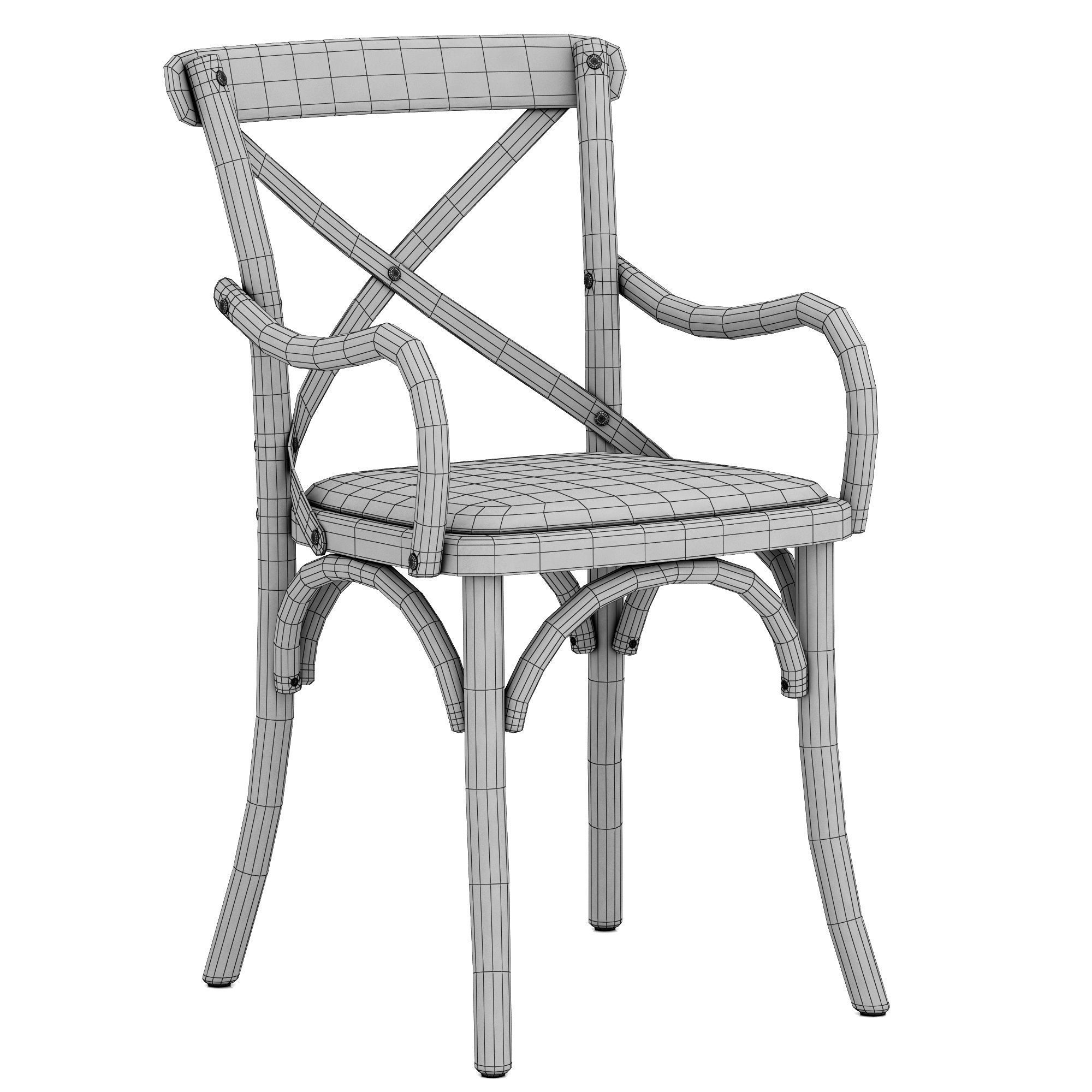 Restoration Hardware Madeleine Leather Armchair 3D model_9