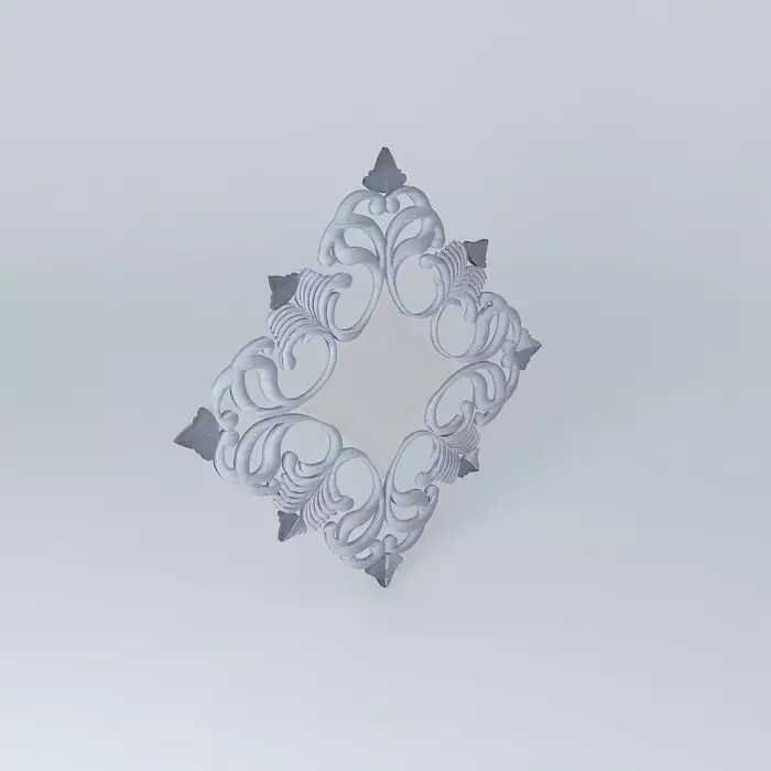 Silver and gold antique mirror Free 3D model