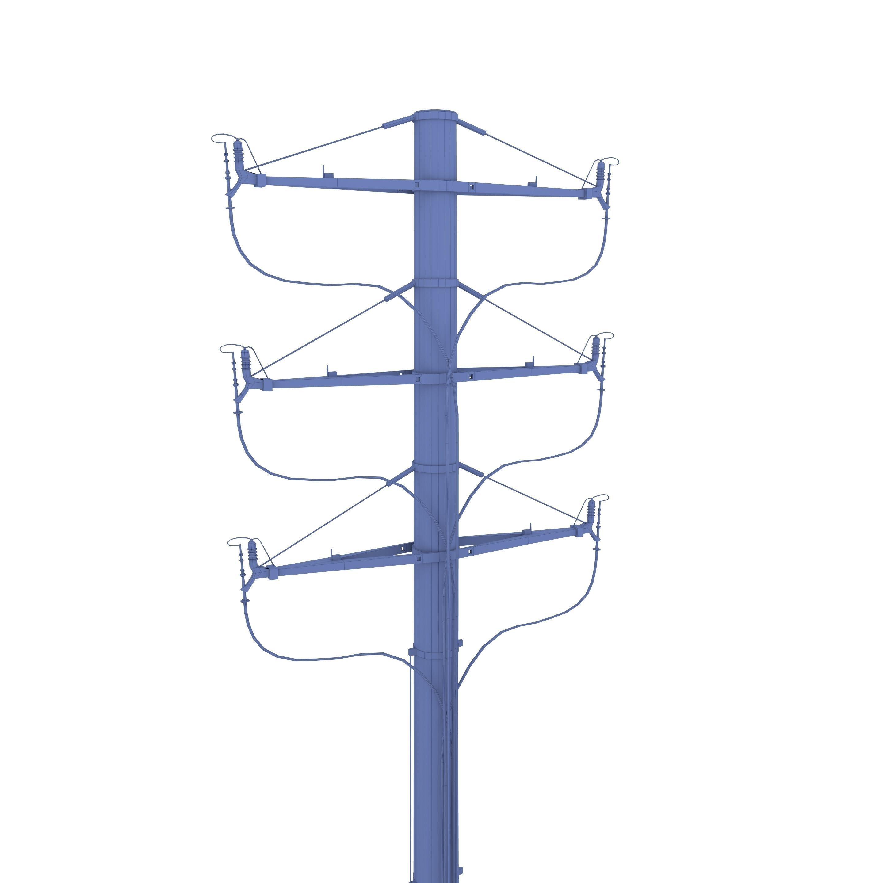 Electricity Pole 1 3D model_8