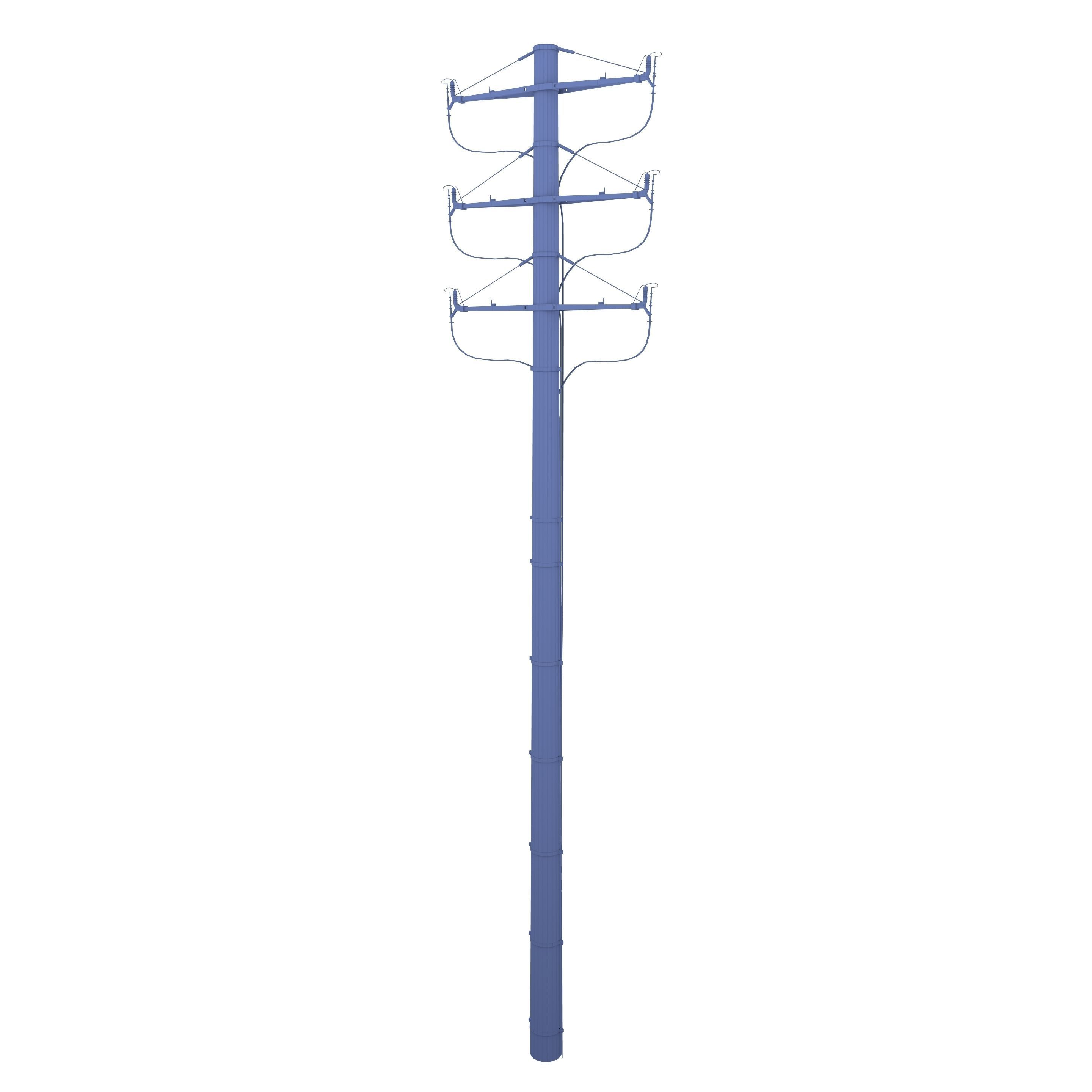 Electricity Pole 1 3D model_6