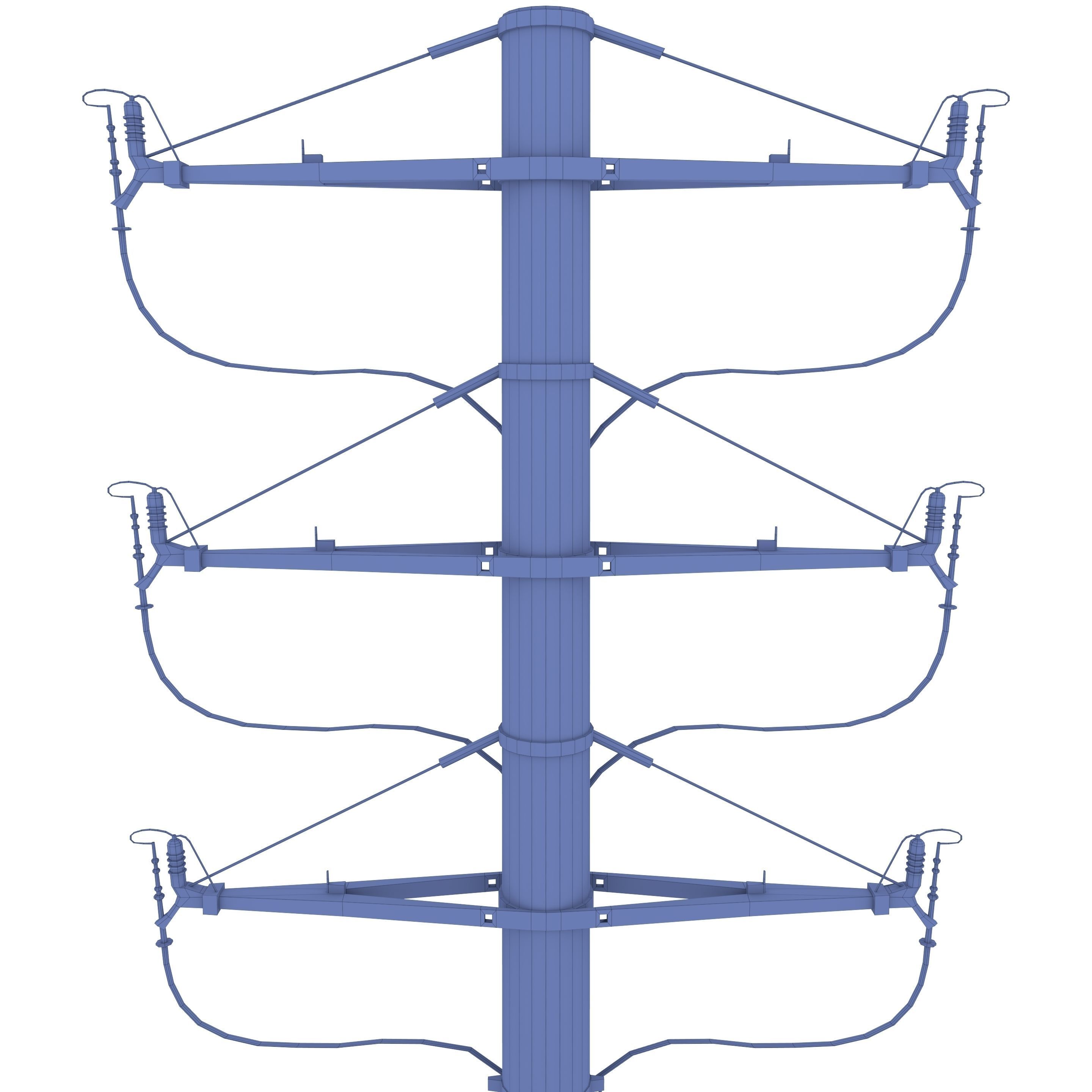 Electricity Pole 1 3D model_10