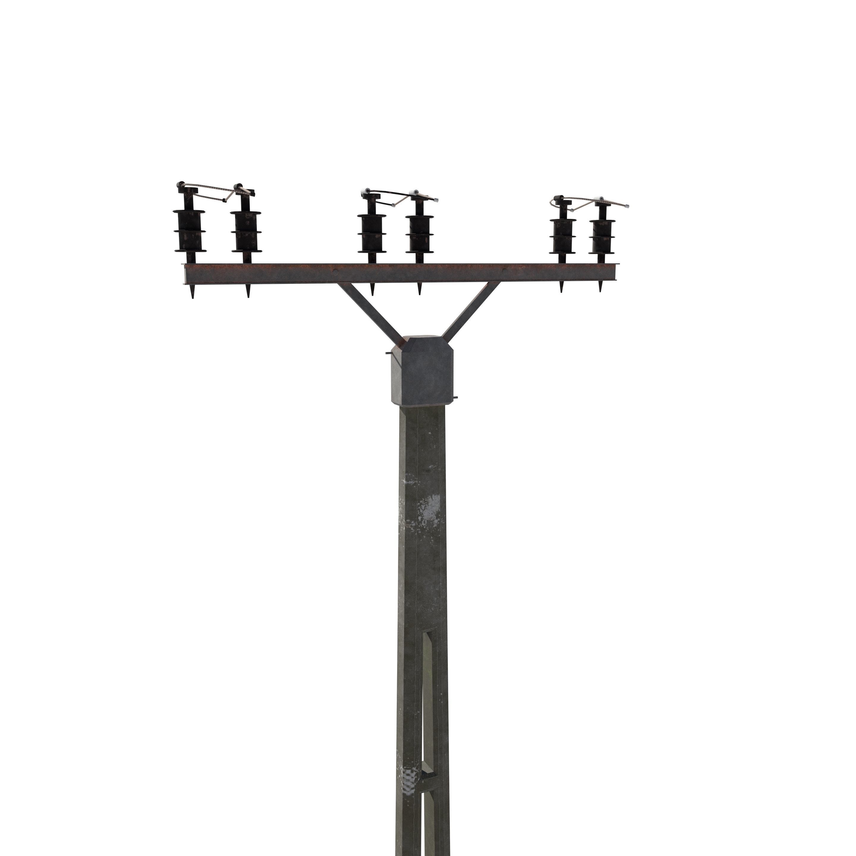 Electricity Pole 2 3D model_2