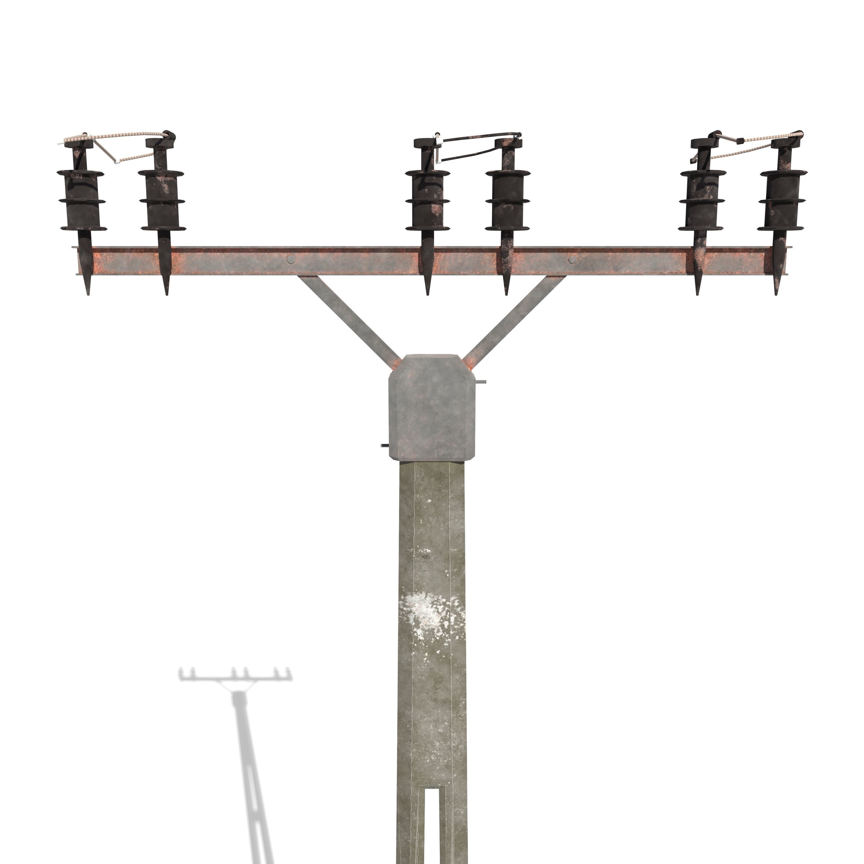 Electricity Pole 2 3D model_5